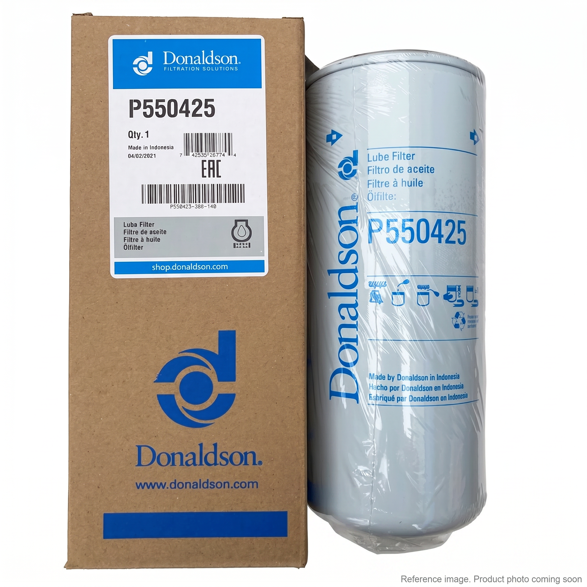 Donaldson 08550420 Lube Filter three-quarter angle product photo | stocked in BC, ships Canada-wide