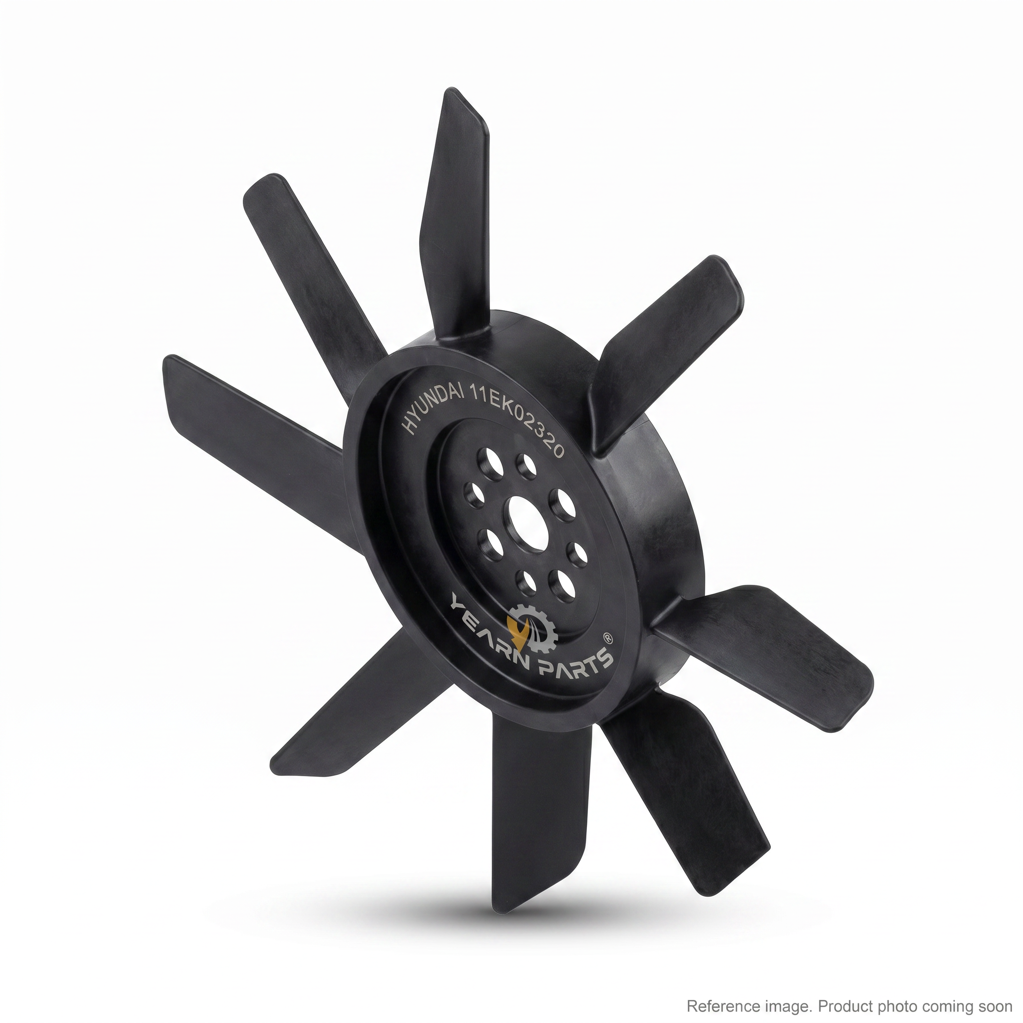 Hyundai 11EK02320 Engine Cooling Fan three-quarter angle product photo | stocked in BC, ships Canada-wide