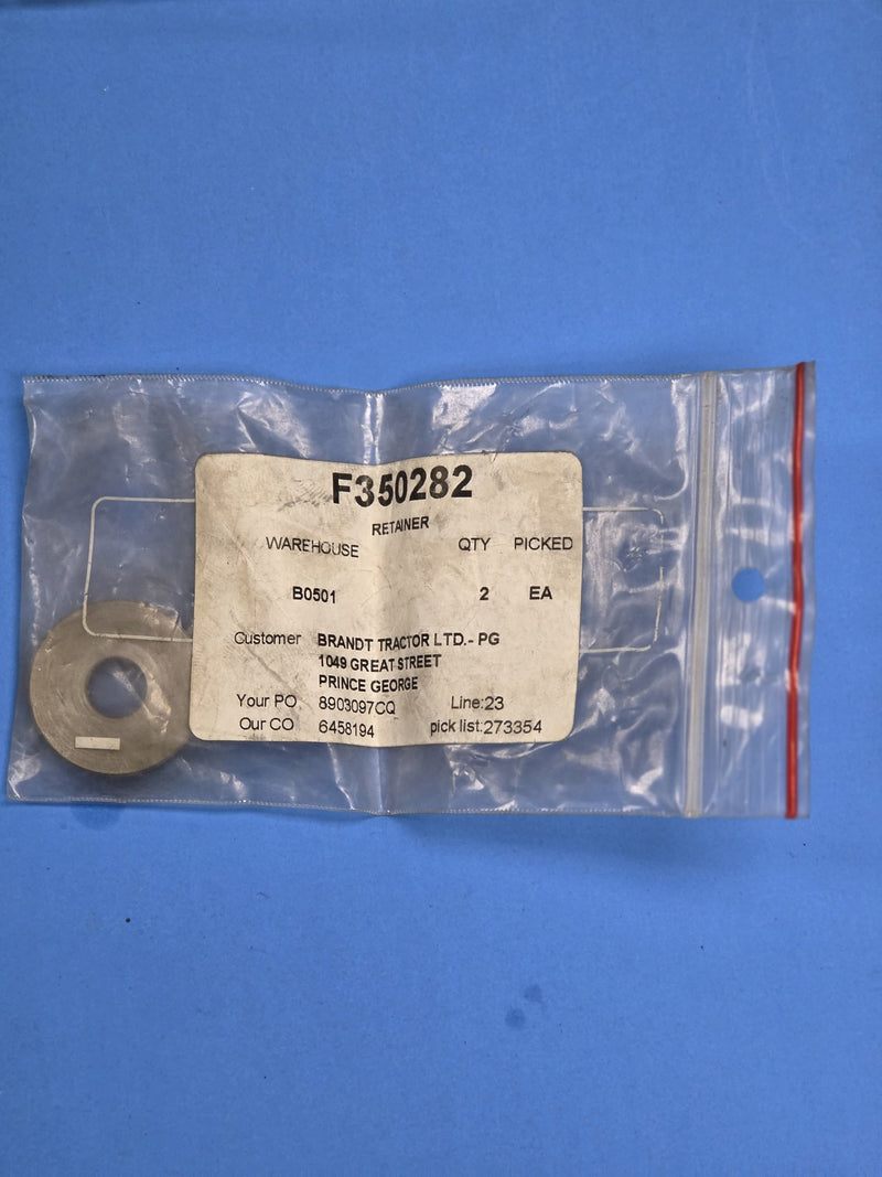 Waratah F350282 steel retainer in its picked bag at AIM Rentals Prince George