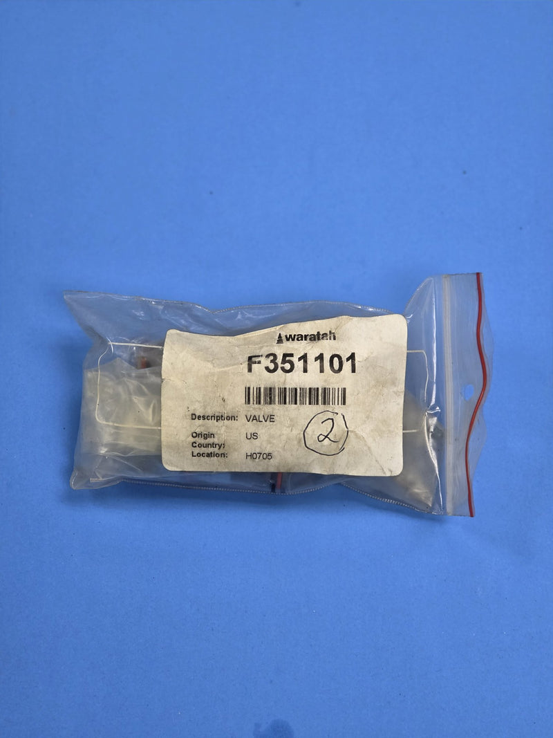 Genuine Waratah F351101 valve in its labelled bag at AIM Rentals Prince George