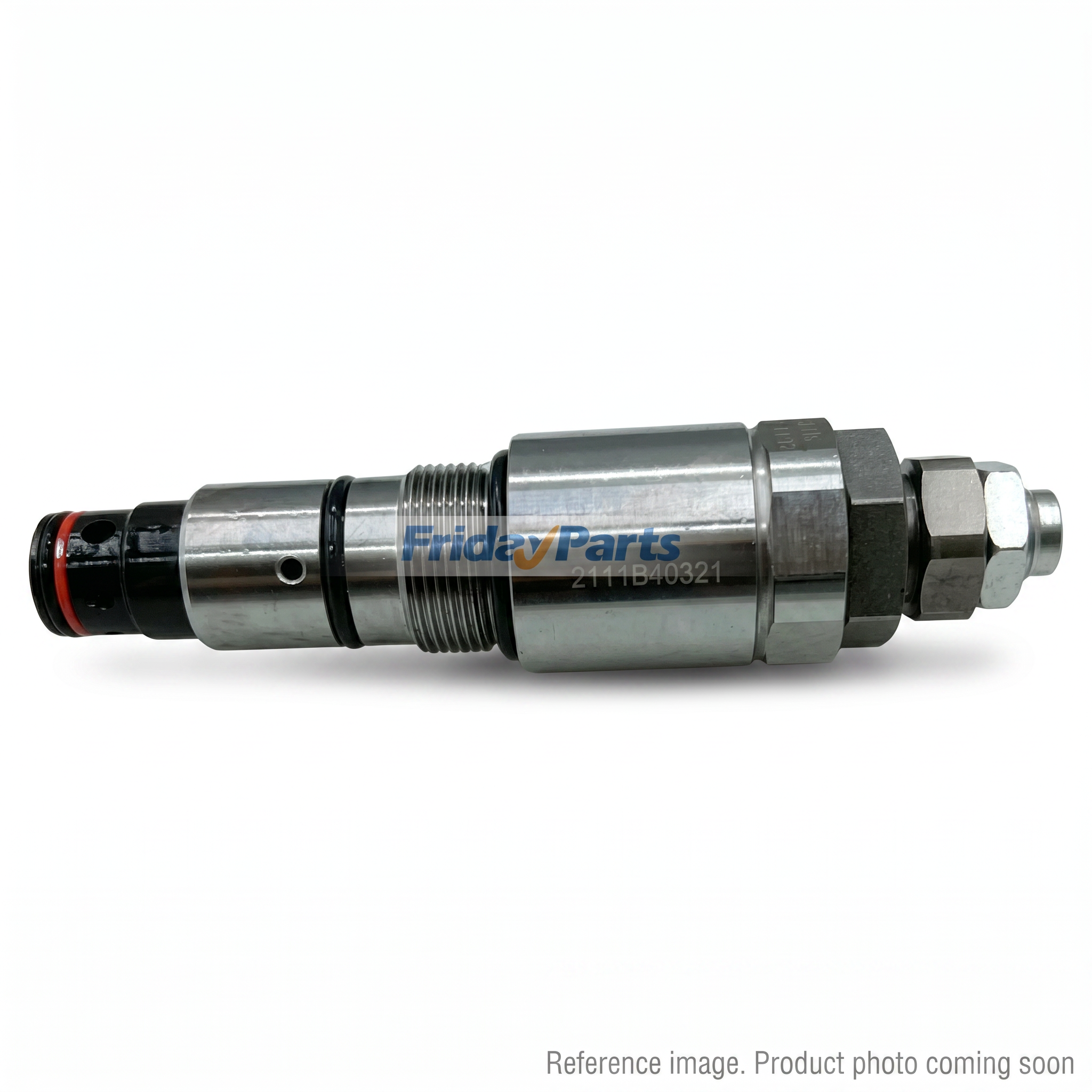Hyundai 2111B40321 Relief Valve Assy three-quarter angle product photo | stocked in BC, ships Canada-wide