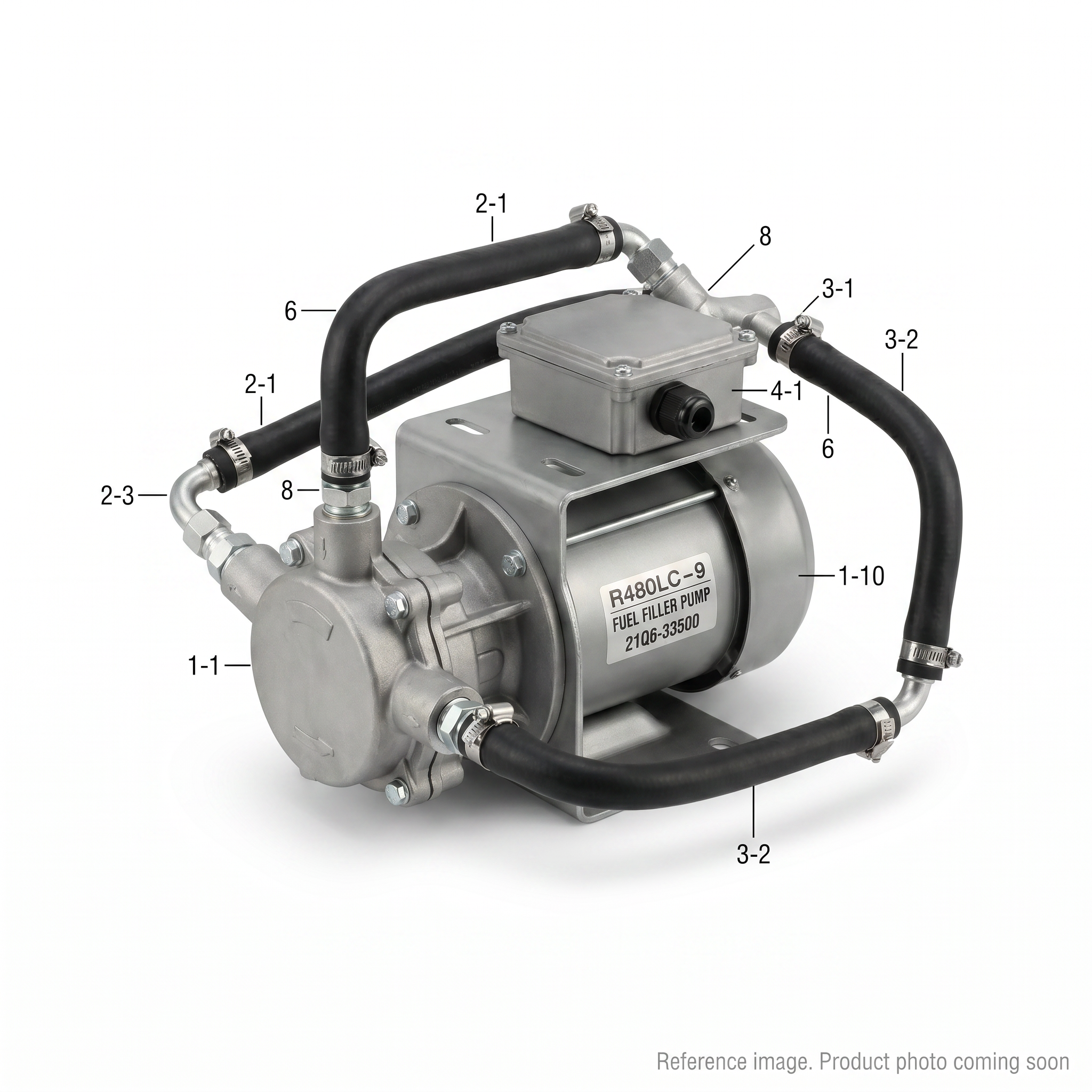 Hyundai HCE 21Q631002T Fuel Filler Pump alternate angle product photo | stocked in BC, ships Canada-wide