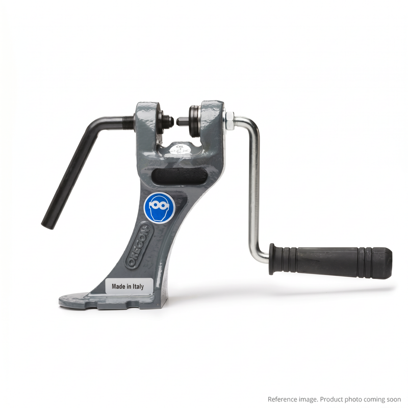 Genuine Oregon 24549-SI heavy-duty rivet spinner bench model chainsaw chain maintenance tool