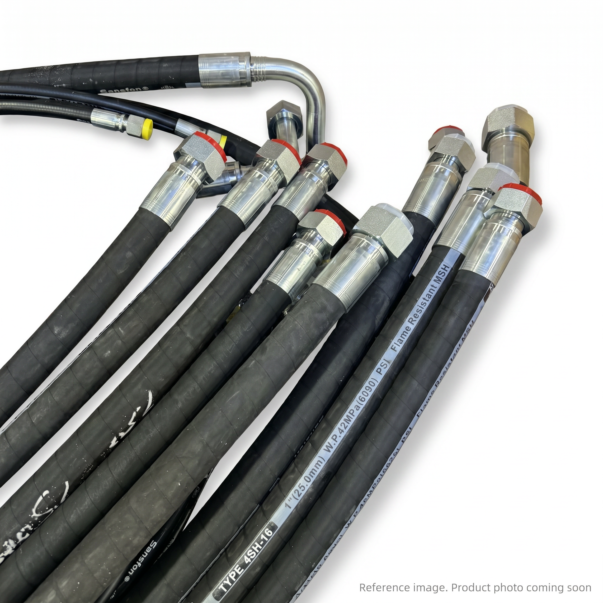 XCMG 253102350 Hose three-quarter angle product photo | stocked in BC, ships Canada-wide