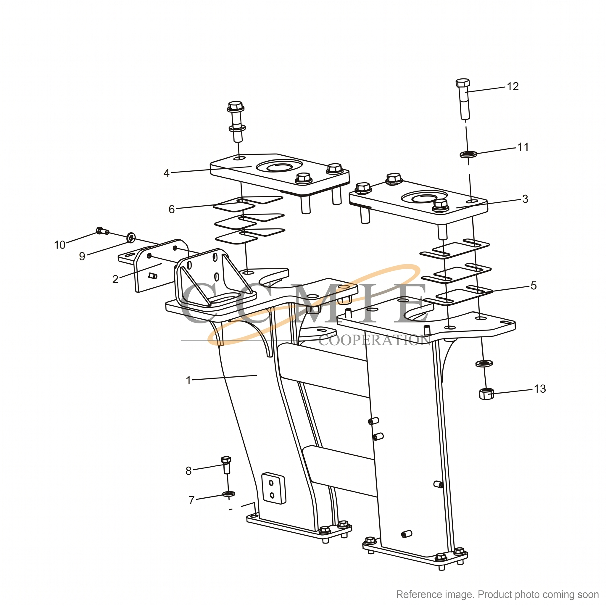XCMG 253404300 Cab Component three-quarter angle product photo | stocked in BC, ships Canada-wide