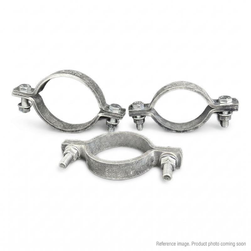 XCMG 310707527-HD Galvanized Pipe Clamp front product photo | stocked in BC, ships Canada-wide