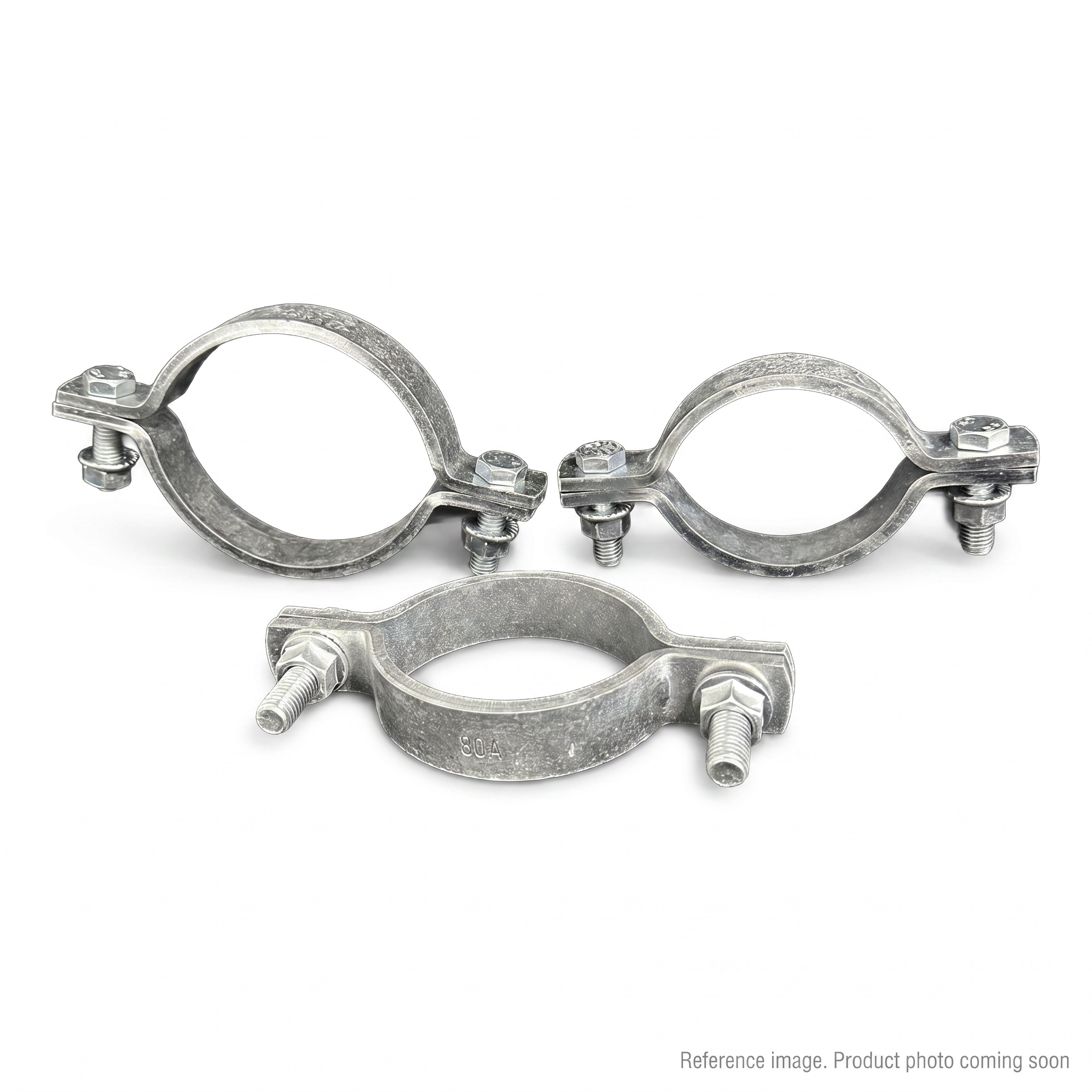 XCMG 310707527-HD Galvanized Pipe Clamp front product photo | stocked in BC, ships Canada-wide