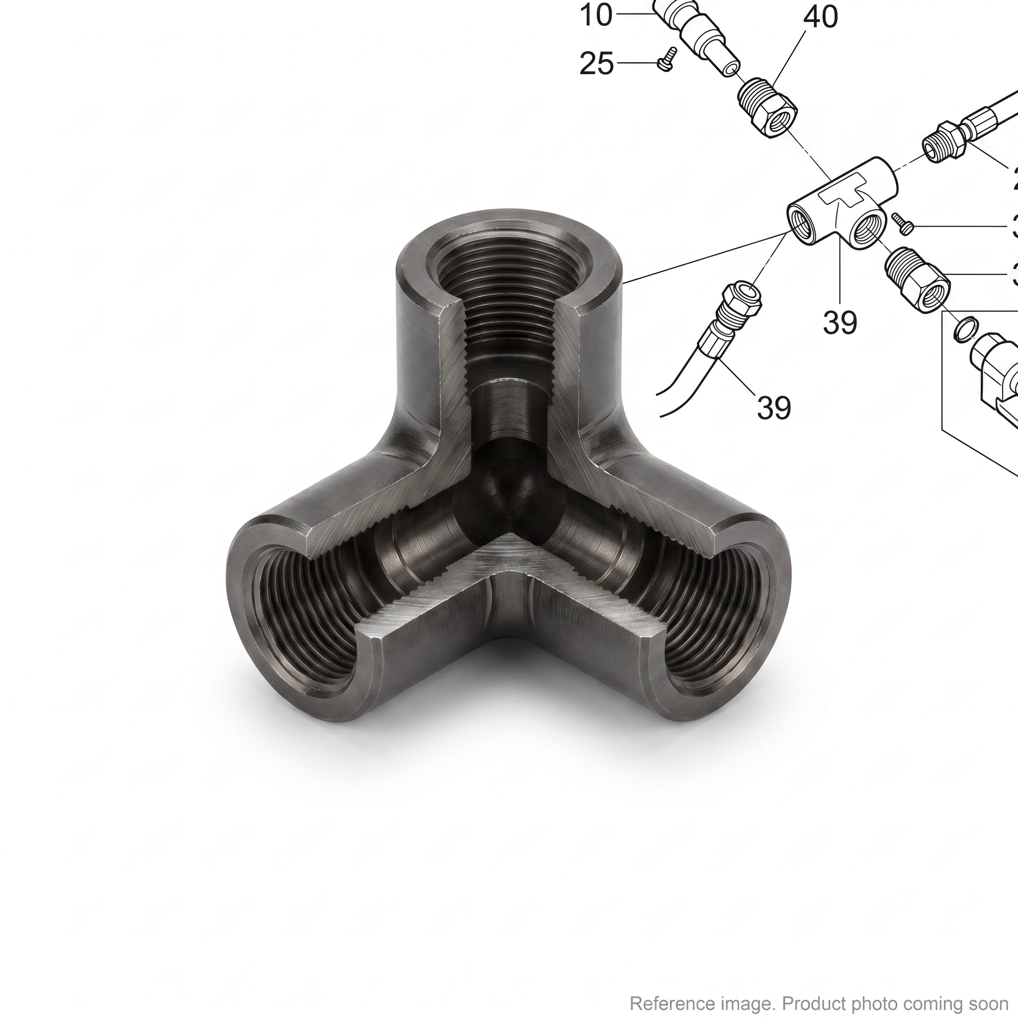 Hyundai 31EE92080 3-Way Joint three-quarter angle product photo | stocked in BC, ships Canada-wide