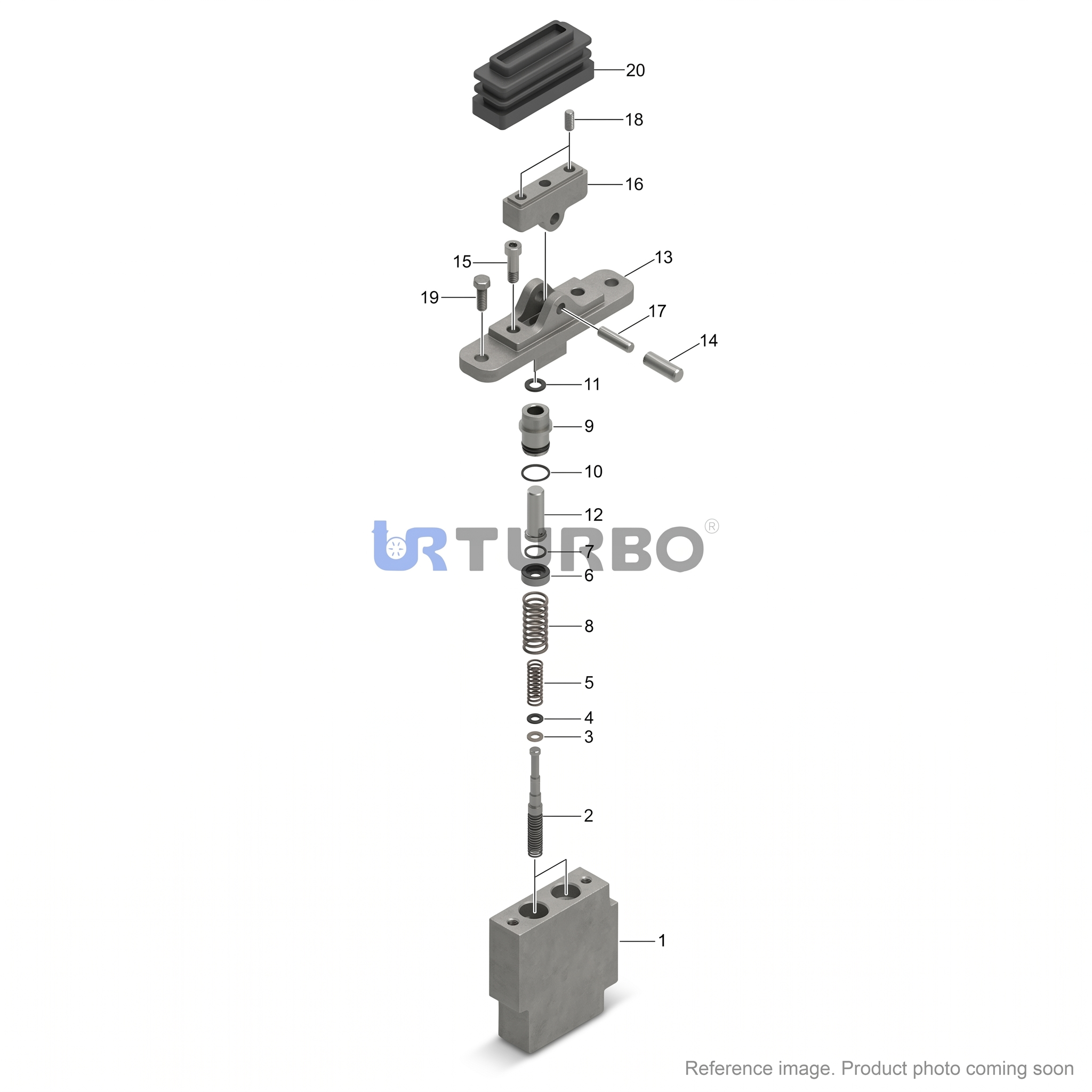 Hyundai 31MH20050 Hydraulic Valves three-quarter angle product photo | stocked in BC, ships Canada-wide