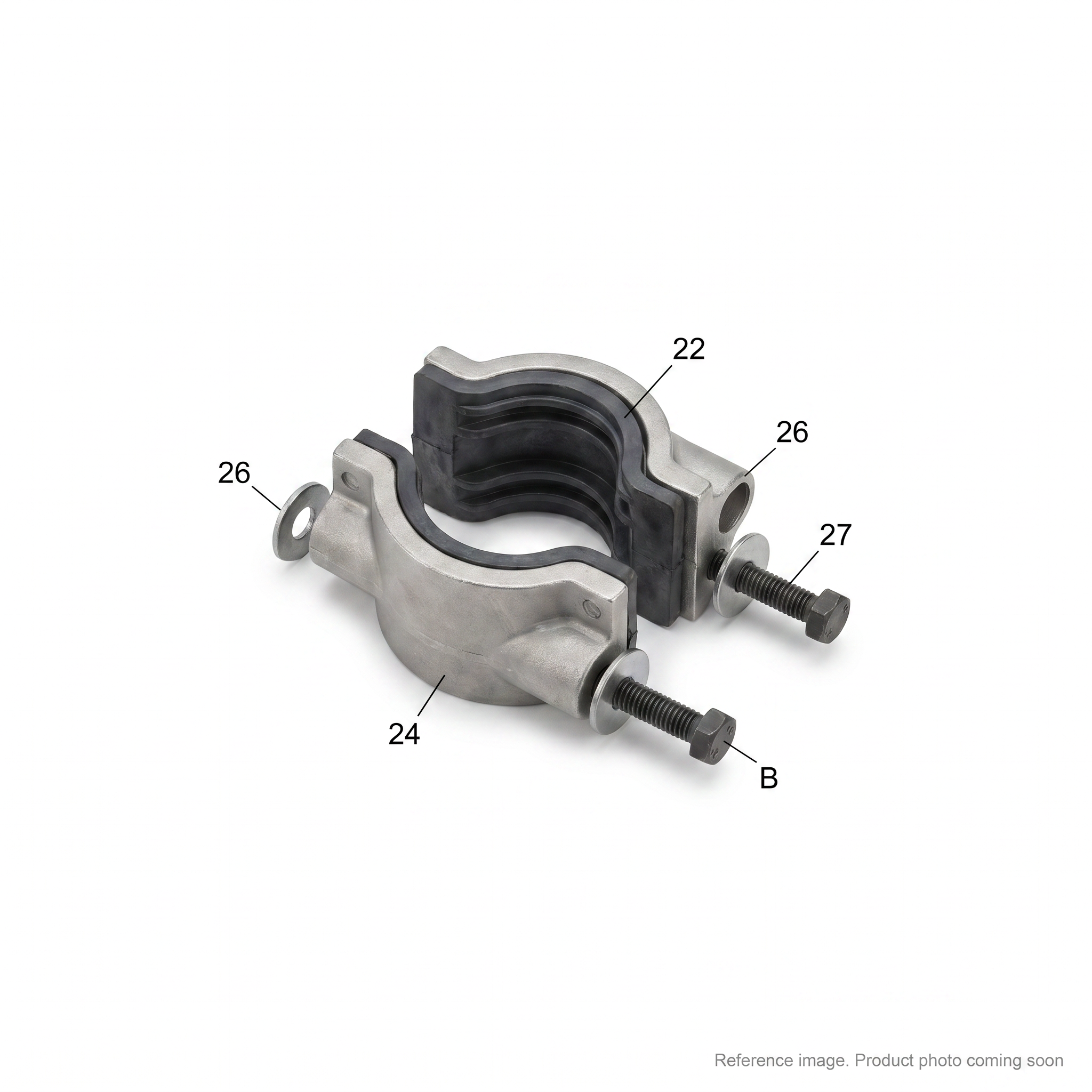 Hyundai 31N650300 Hydraulic Clamps three-quarter angle product photo | stocked in BC, ships Canada-wide