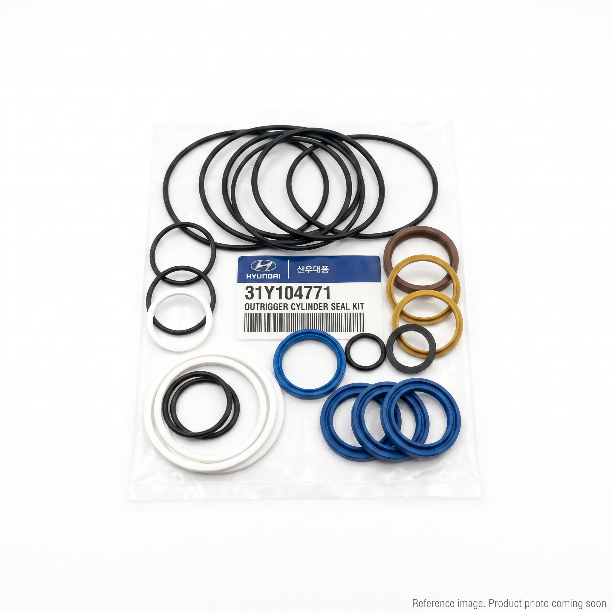 Hyundai 31Y104771 Outrigger Cylinder Seal Kit alternate angle product photo | stocked in BC, ships Canada-wide