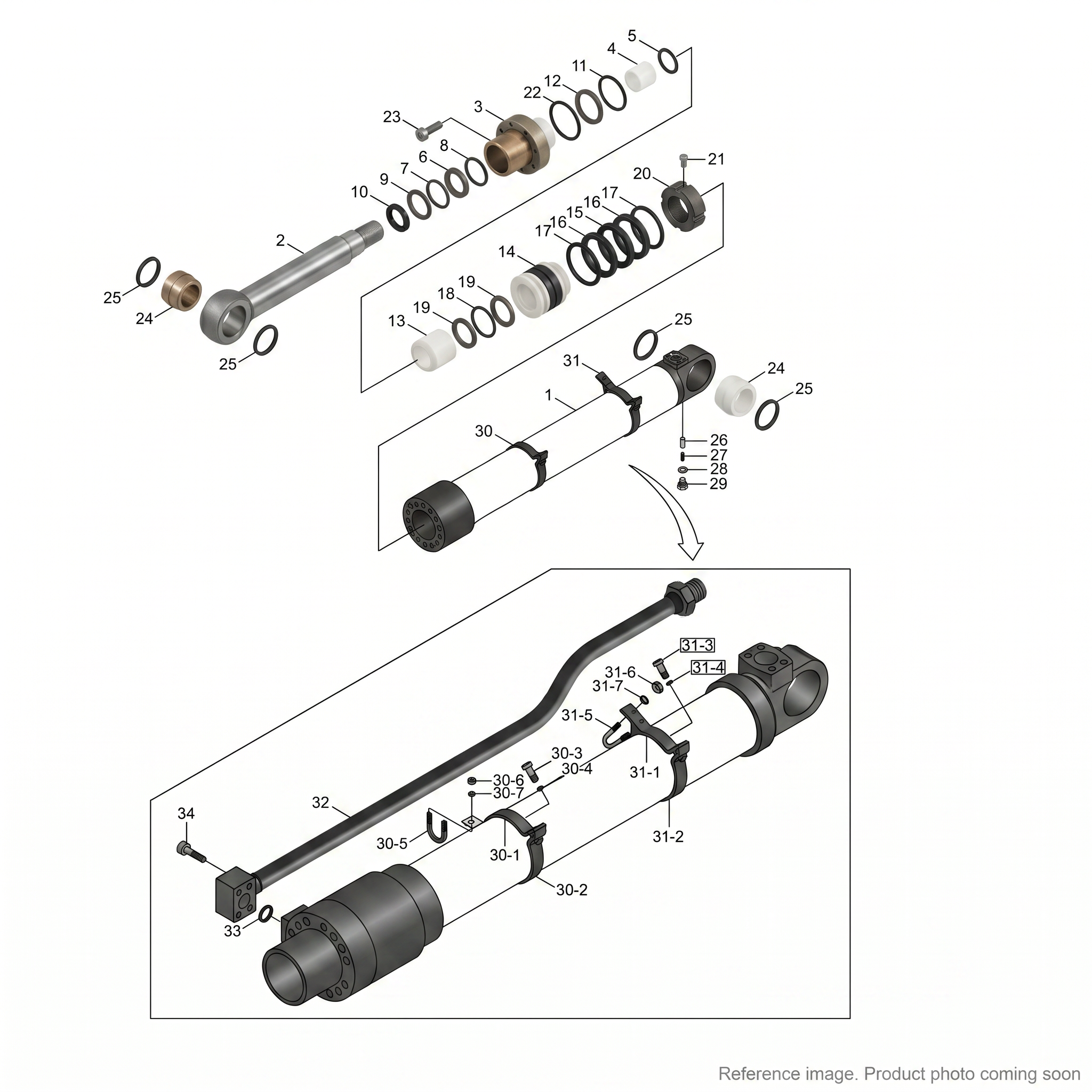 Hyundai 31Y134600 Hydraulic Seals three-quarter angle product photo | stocked in BC, ships Canada-wide