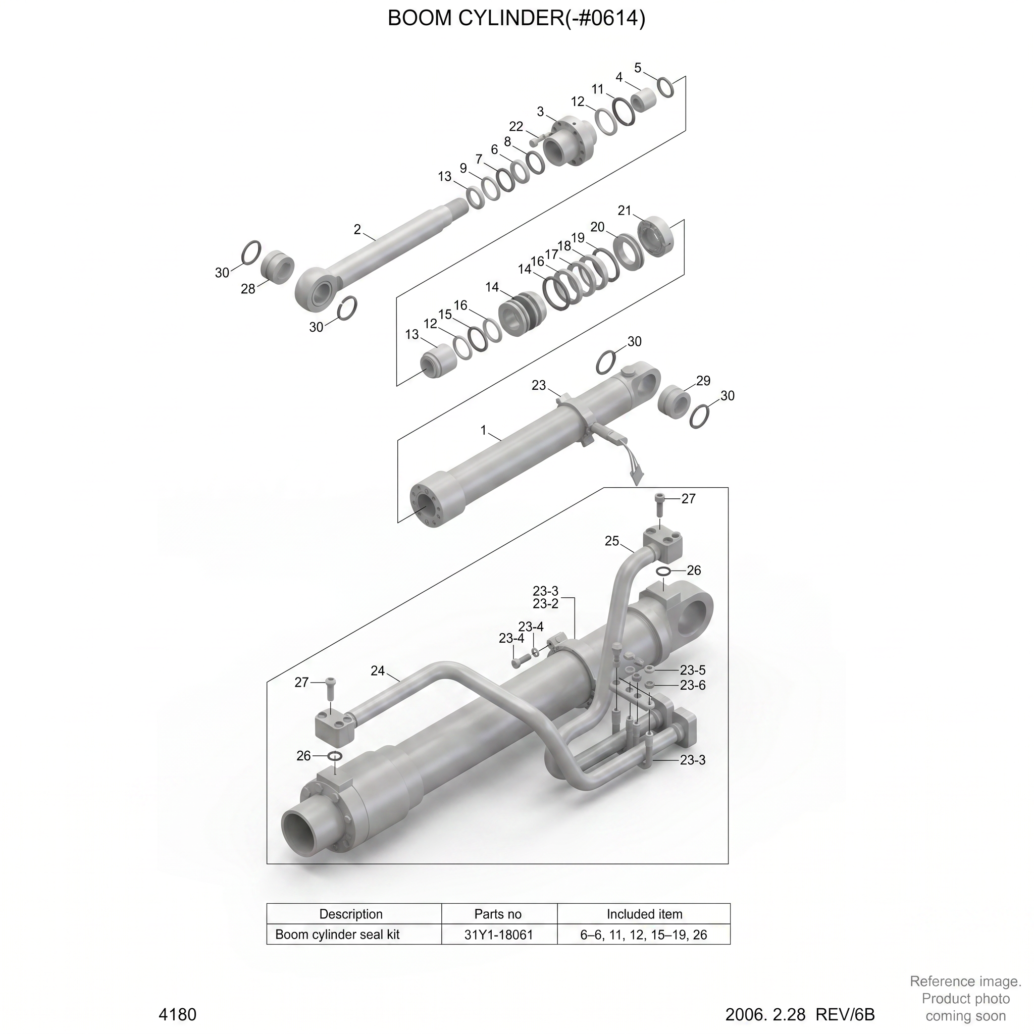 Hyundai HCE 31YC11115 Bushings three-quarter angle product photo | stocked in BC, ships Canada-wide