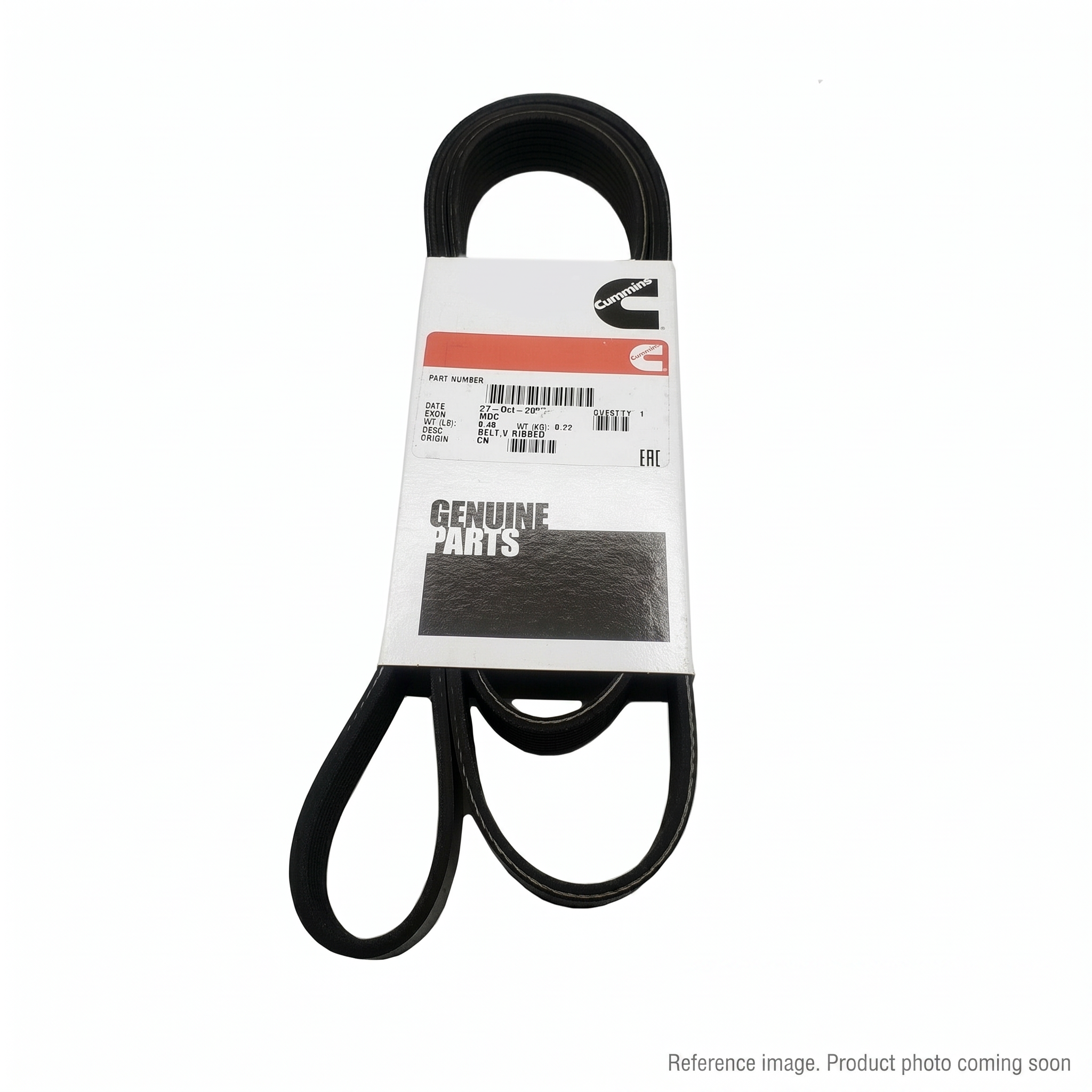 Cummins 3289930 V Ribbed Belt three-quarter angle product photo | stocked in BC, ships Canada-wide