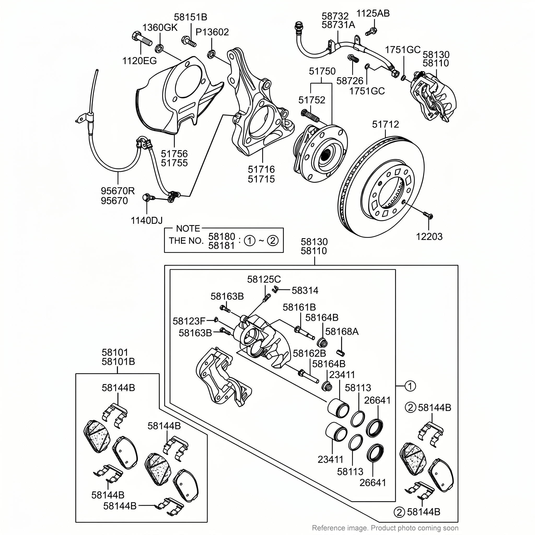Hyundai 414100471 Guide Wheel Assembly front product photo | stocked in BC, ships Canada-wide
