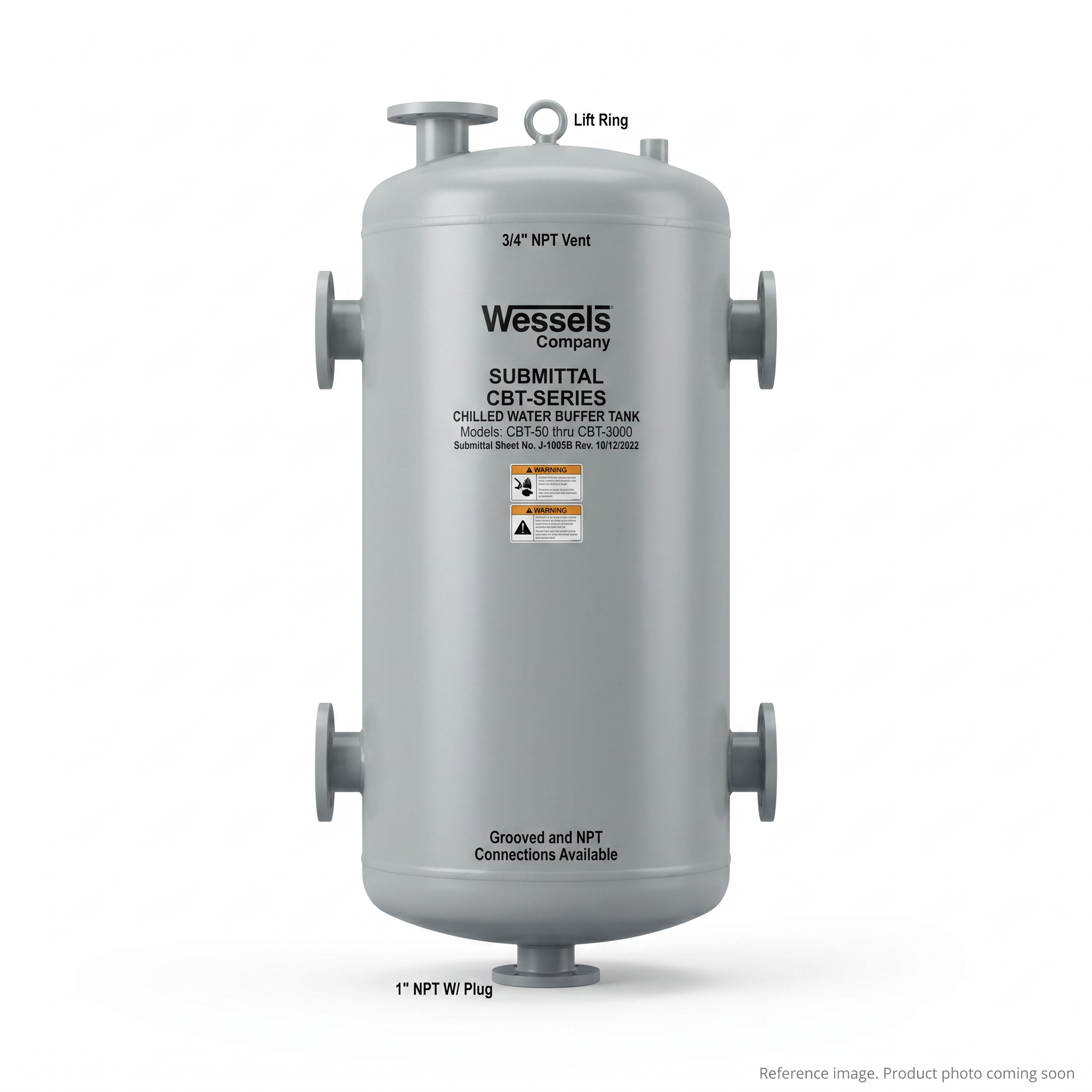 Wessels 55200052 Hydronic Buffer Tank front product photo | stocked in BC, ships Canada-wide