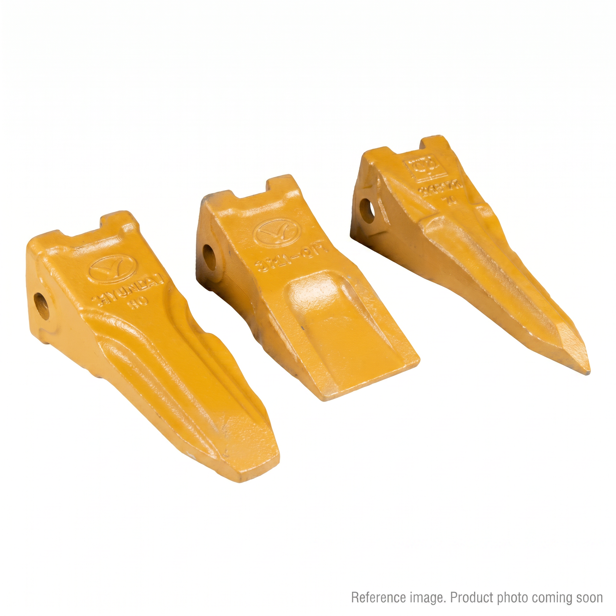 Hyundai 61E91124 Bucket Tooth front product photo | stocked in BC, ships Canada-wide