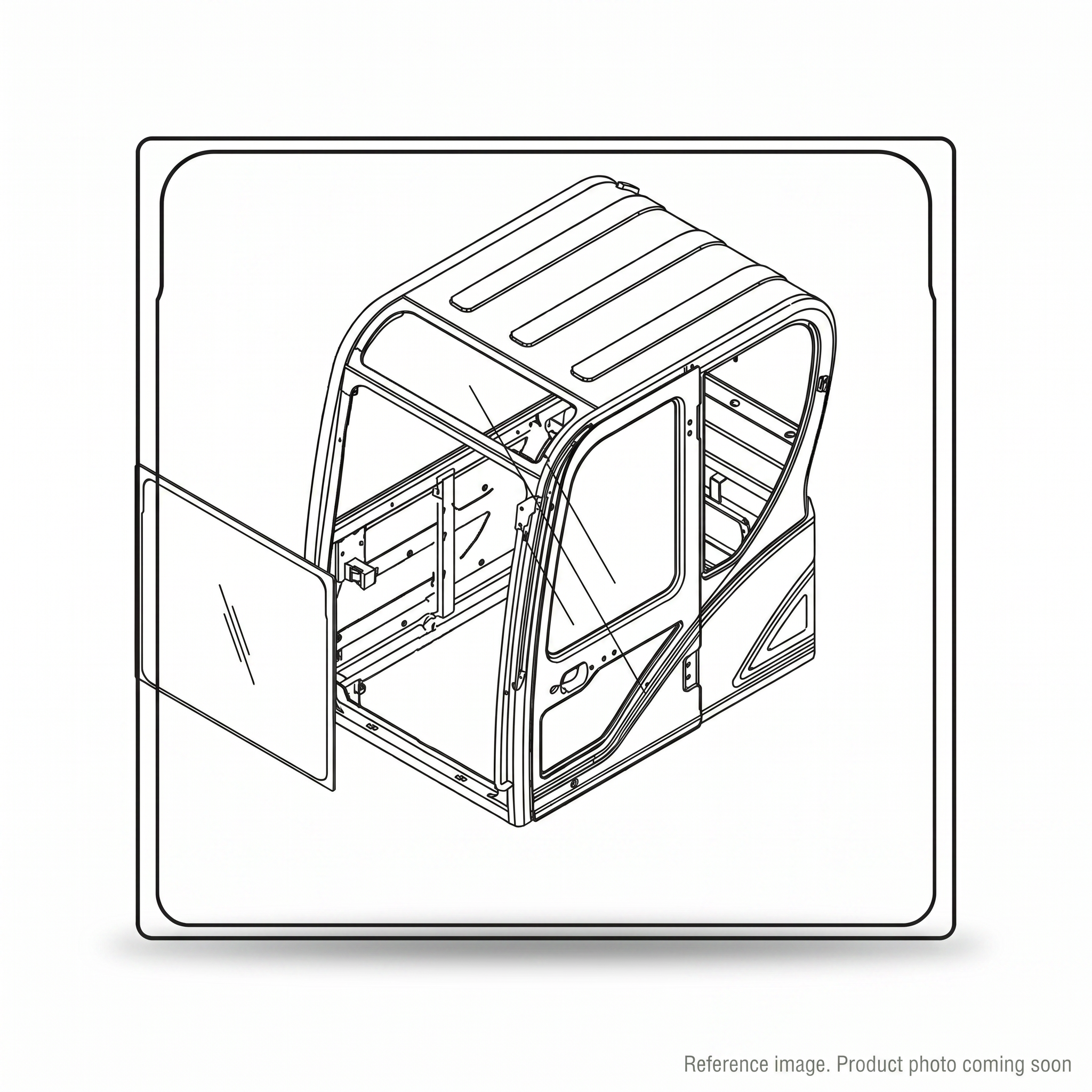 Hyundai 71WD01070 Cab Glass three-quarter angle product photo | stocked in BC, ships Canada-wide