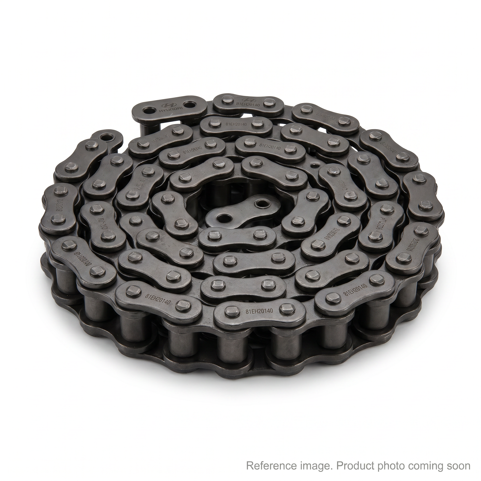 Hyundai 81EH20140 Track Master Link LH alternate angle product photo | stocked in BC, ships Canada-wide