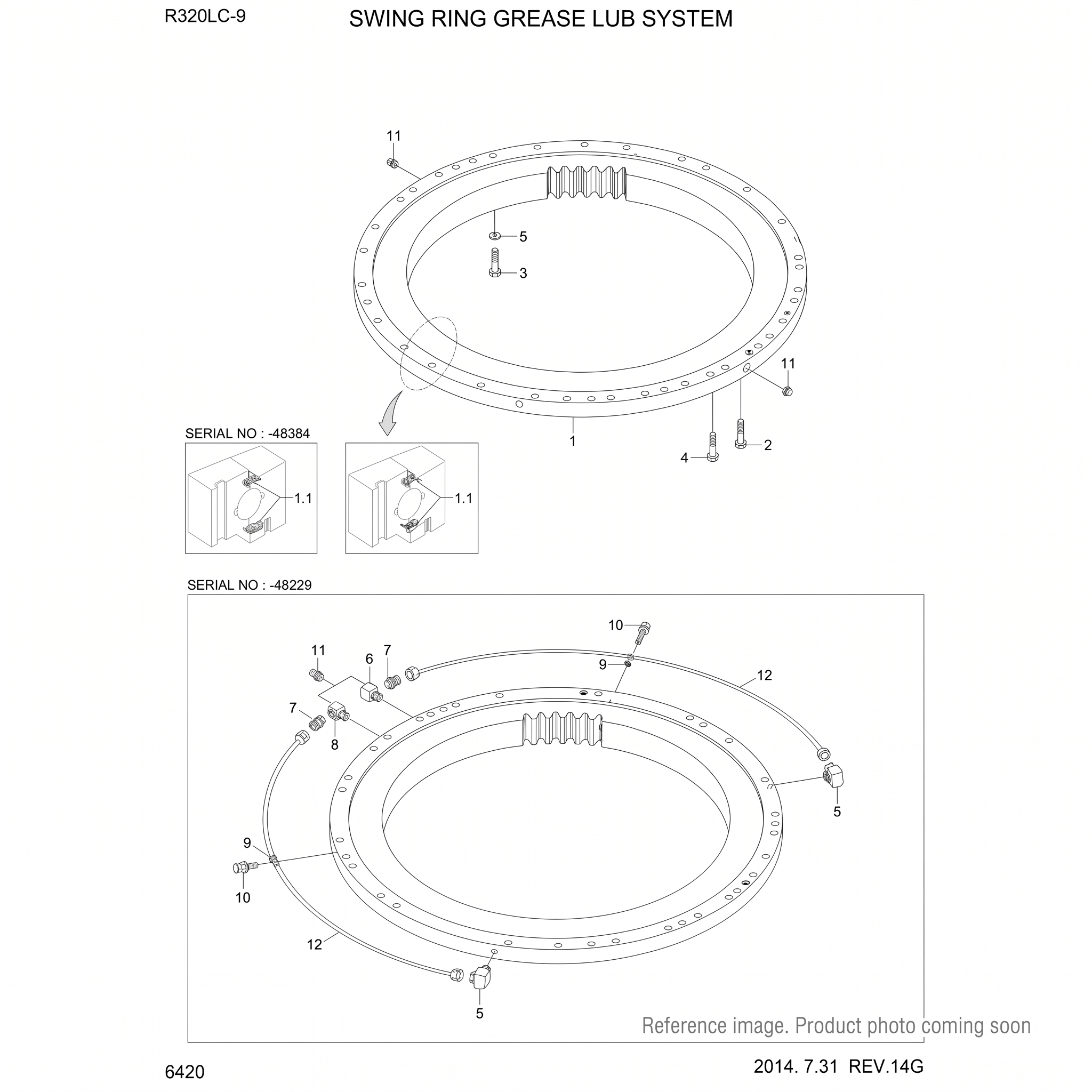 Hyundai 82EN10042 Swing Bearing Seal front product photo | stocked in BC, ships Canada-wide