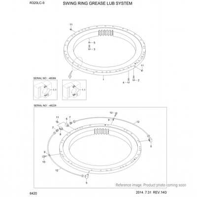 Hyundai 82EN10042 Swing Bearing Seal front product photo | stocked in BC, ships Canada-wide