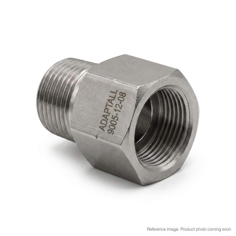 Adaptall 9005-12-08 straight hydraulic adapter 3/4 male BSPP 1/2 male JIC