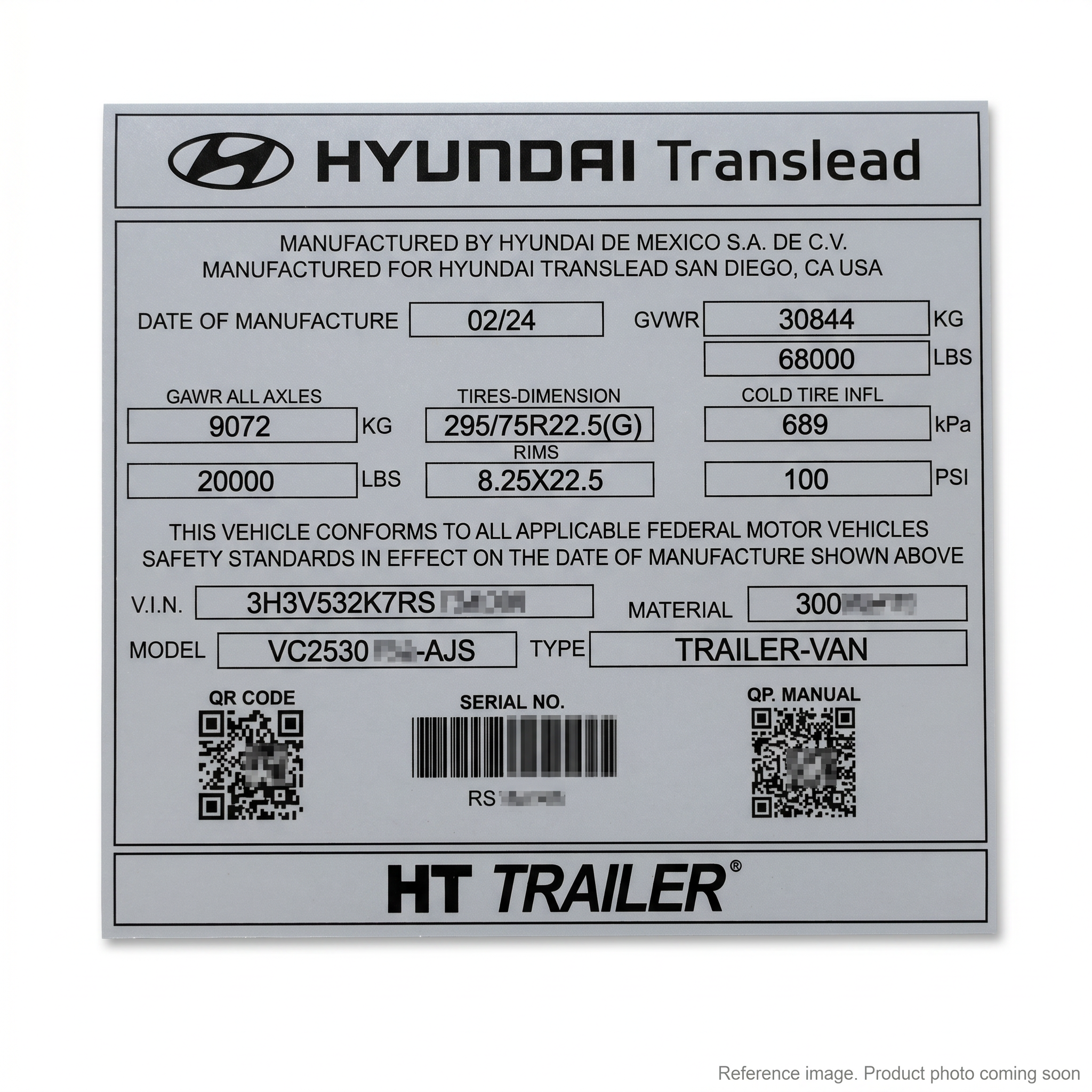 Hyundai 91EN11211 Decal Model Name three-quarter angle product photo | stocked in BC, ships Canada-wide