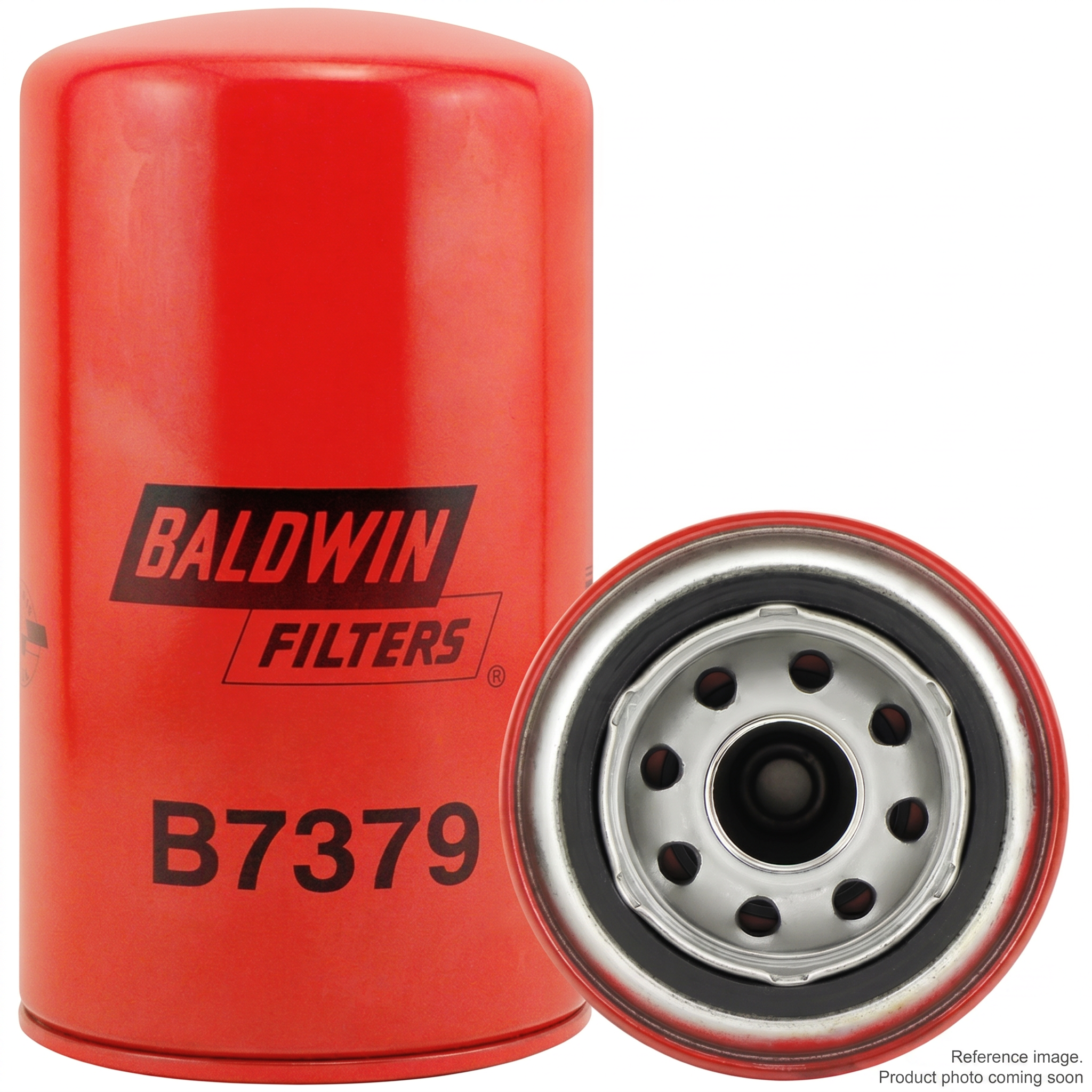 Baldwin B7379 Lube Filter three-quarter angle product photo | stocked in BC, ships Canada-wide