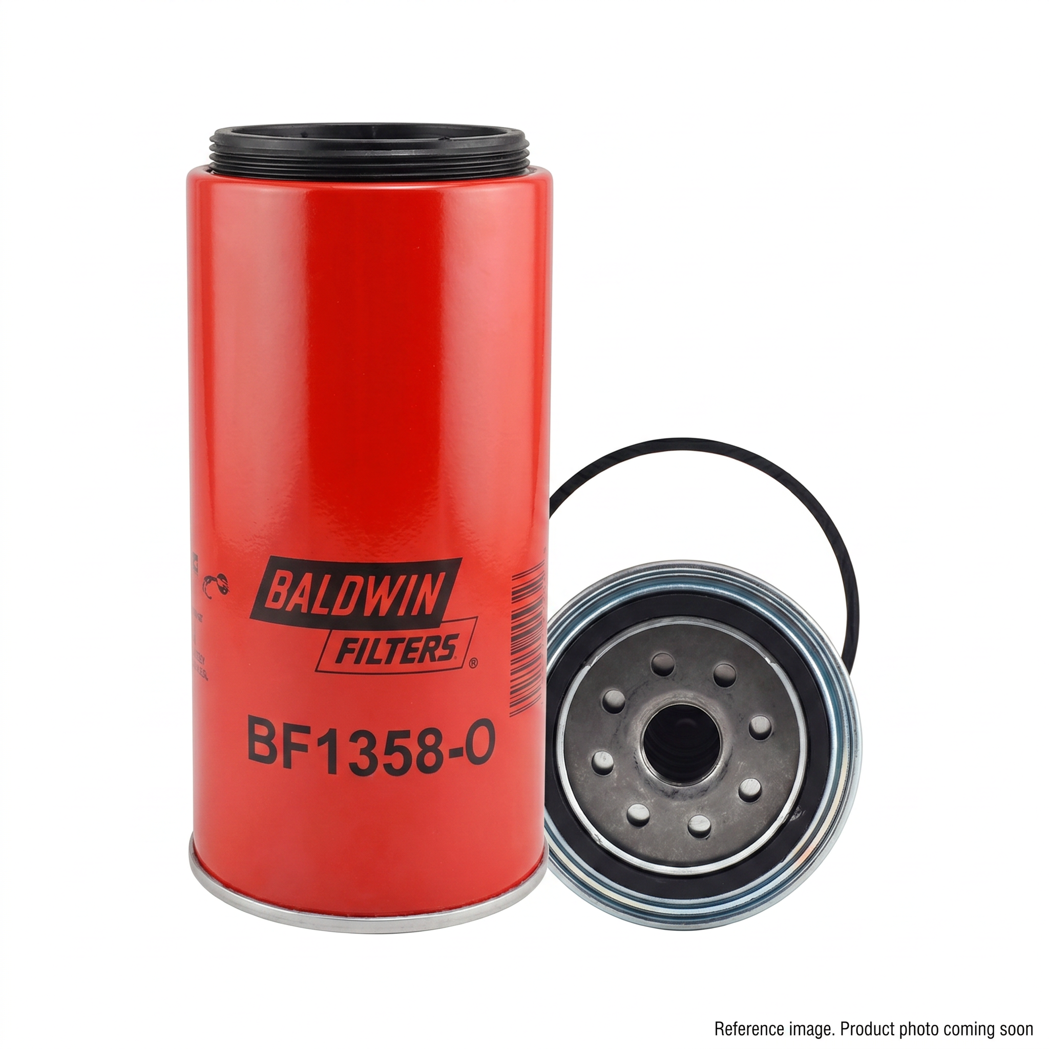 Baldwin BF1358-O Fuel/Water Separator Spin-On Filter alternate angle product photo | stocked in BC, ships Canada-wide