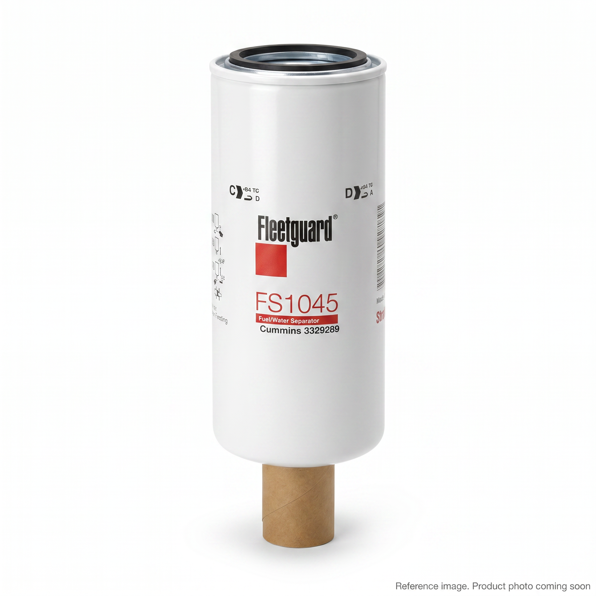 Fleetguard FS1045 Fuel/Water Separator three-quarter angle product photo | stocked in BC, ships Canada-wide