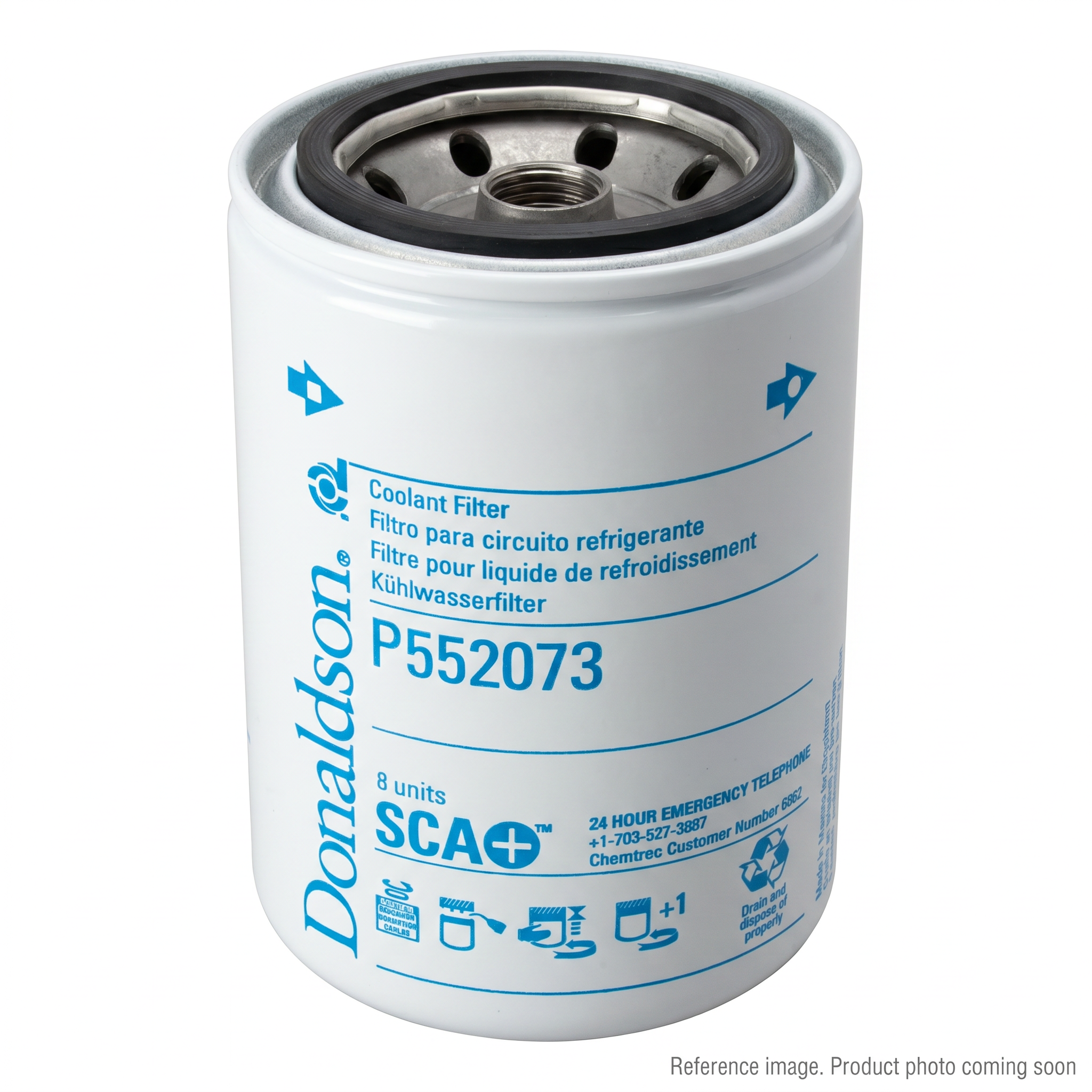 Donaldson P552073 Coolant Filter alternate angle product photo | stocked in BC, ships Canada-wide
