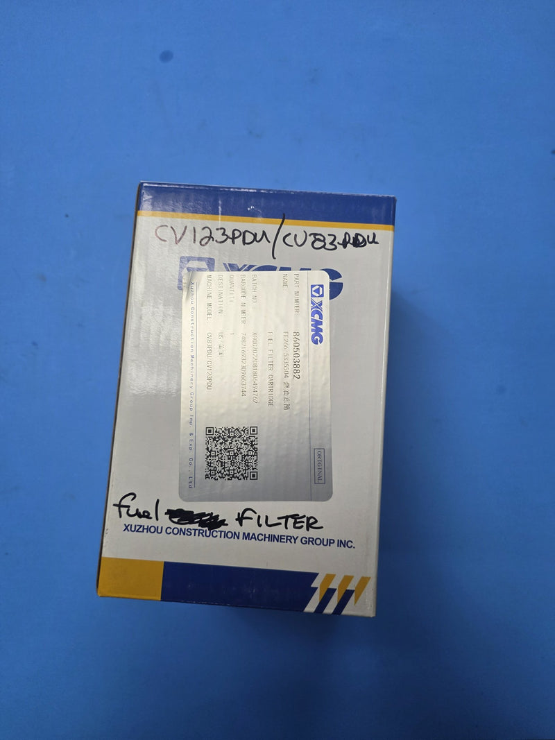 XCMG 860503882 fuel filter cartridge box on Prince George BC shelf