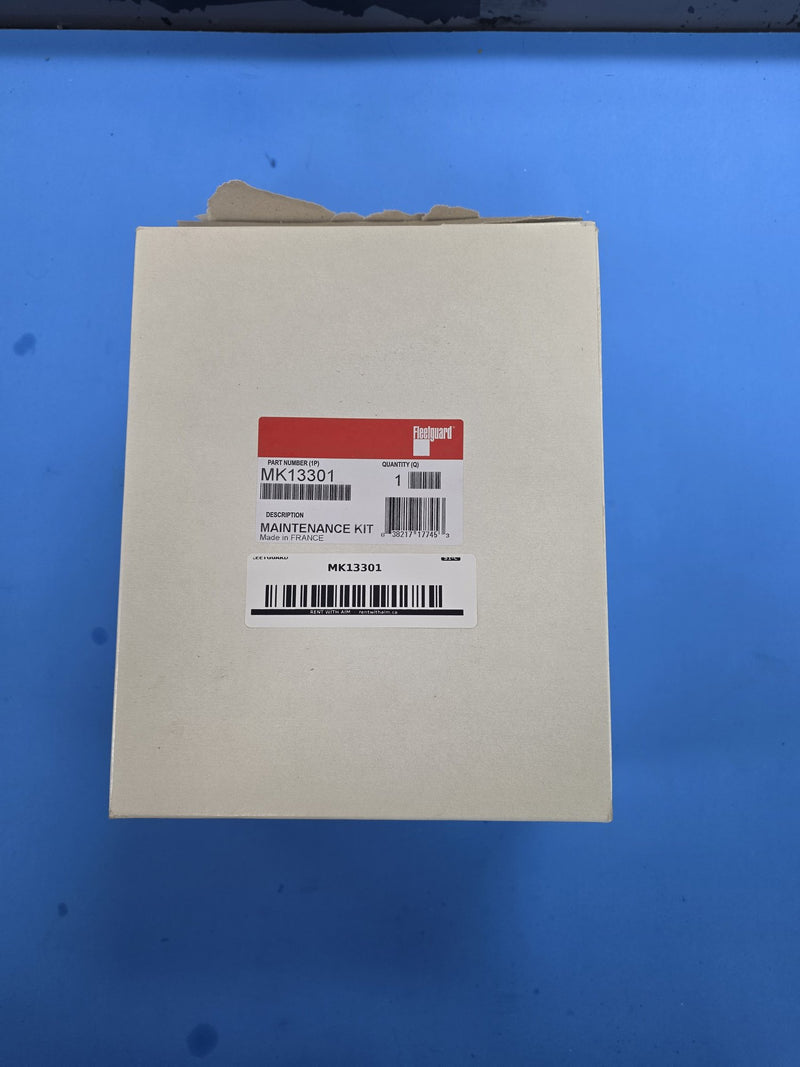 Genuine Fleetguard MK13301 maintenance kit in the original box marked MAINTENANCE KIT, Made in FRANCE, quantity one