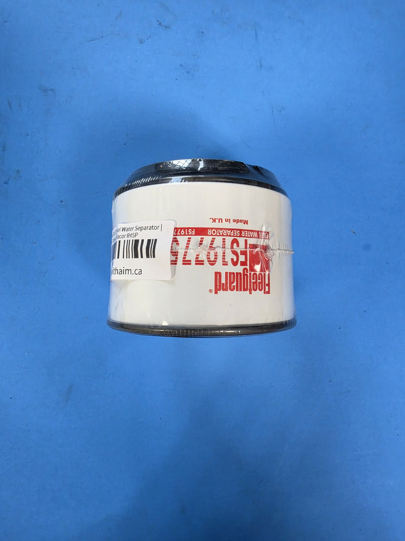 Genuine Fleetguard fuel water separator printed made in U.K. on the AIM shelf, shelf label reading Racor R45P