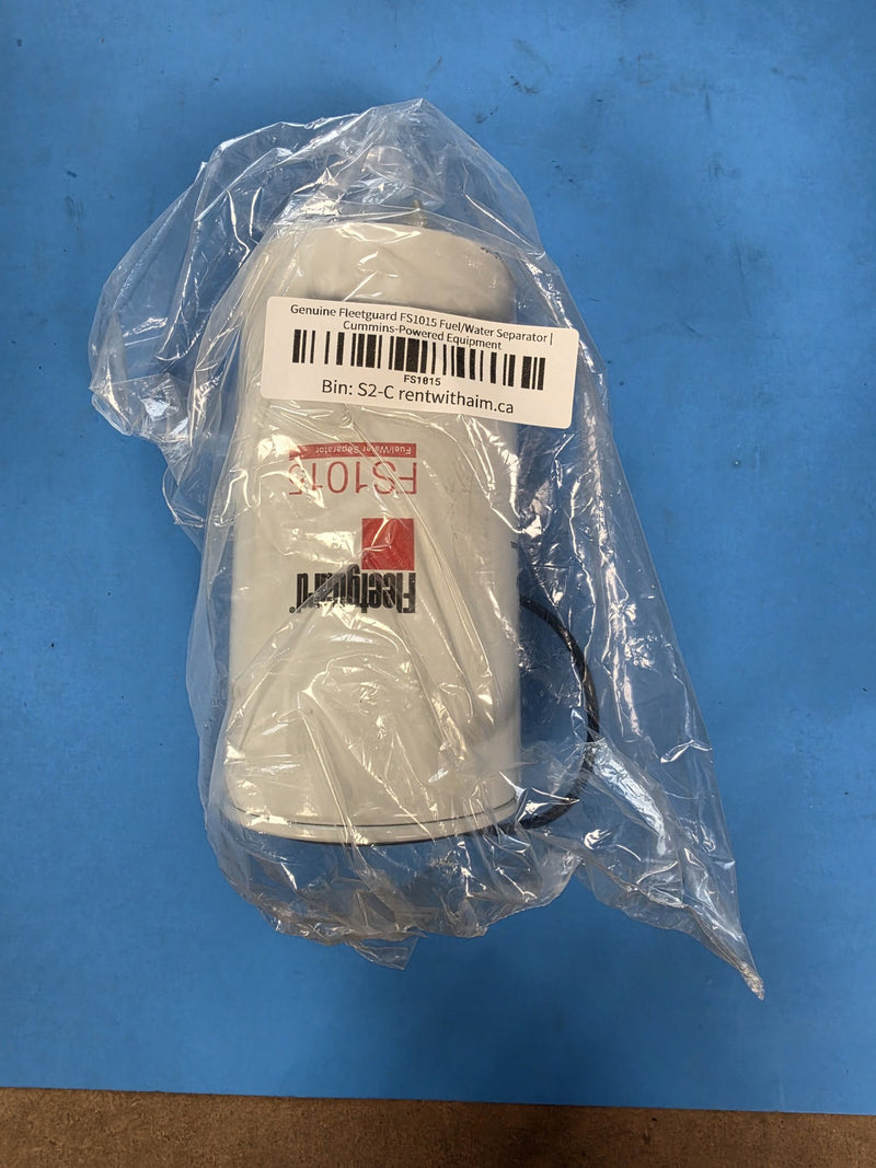 Genuine Fleetguard FS1015 fuel water separator bagged with its seal ring, bin S2-C