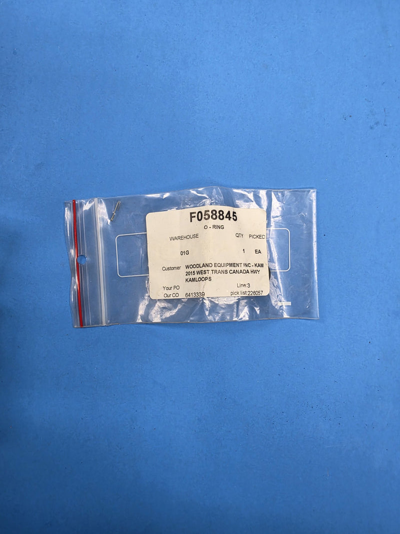 Bag labelled F058845 O-RING at AIM Rentals Prince George