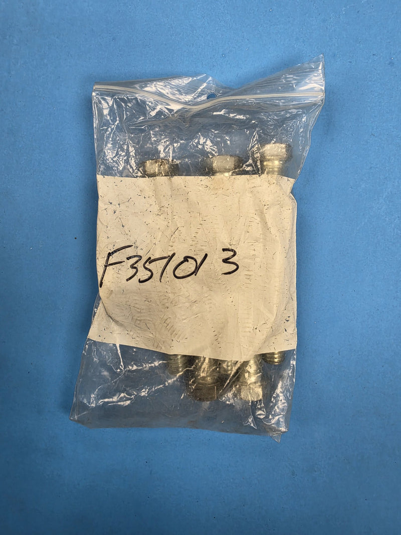 Bag hand marked F351013 holding brass grease fittings at AIM Rentals Prince George