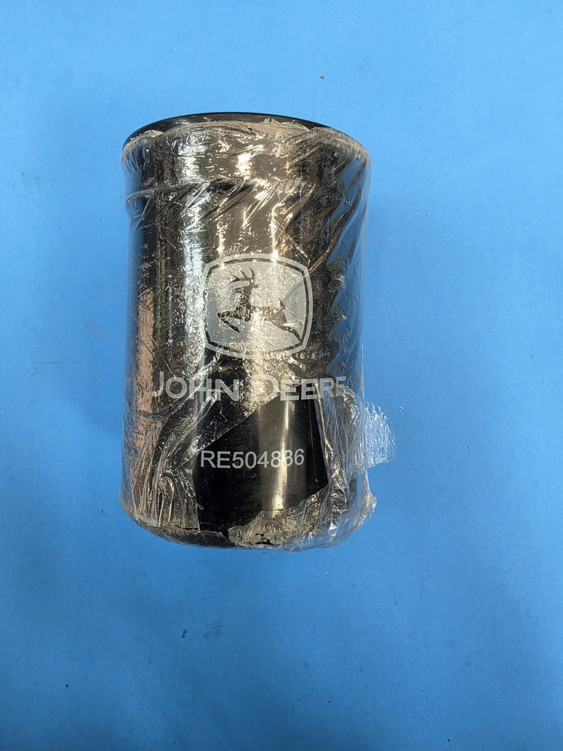 Genuine John Deere RE504836 engine oil filter, shrink wrapped, Prince George BC shelf