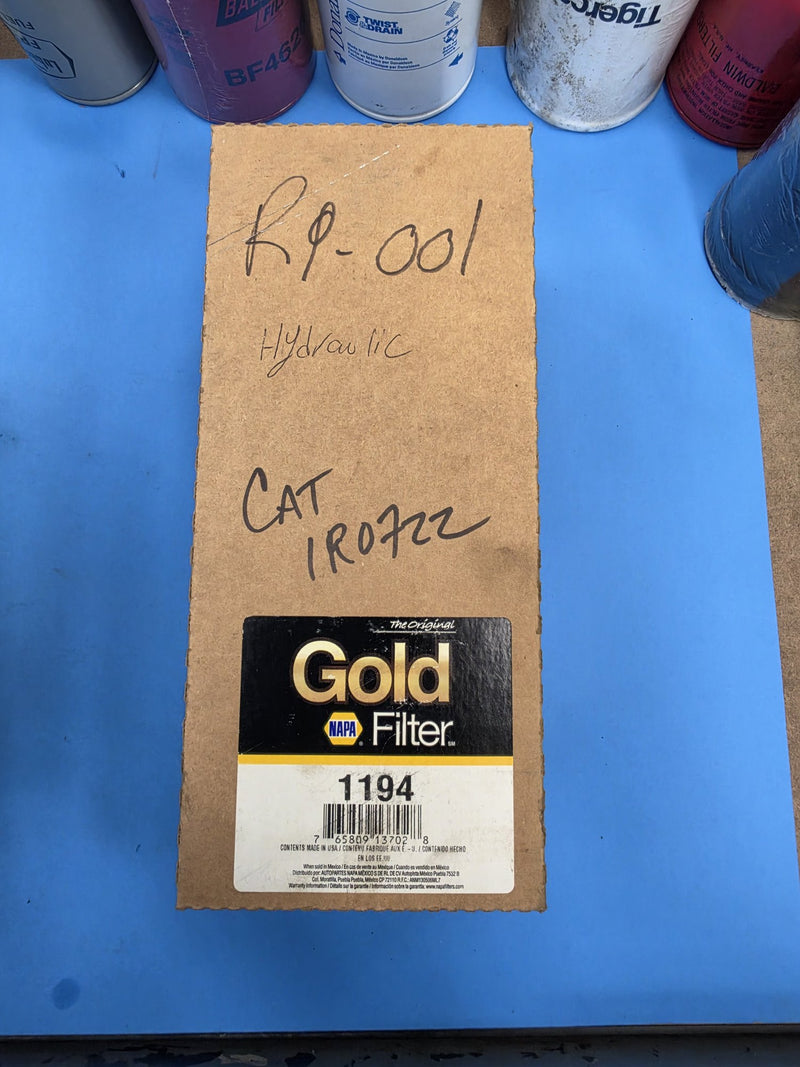 NAPA Gold 1194 spin-on hydraulic filter box, cross reference Caterpillar 1R-0722
