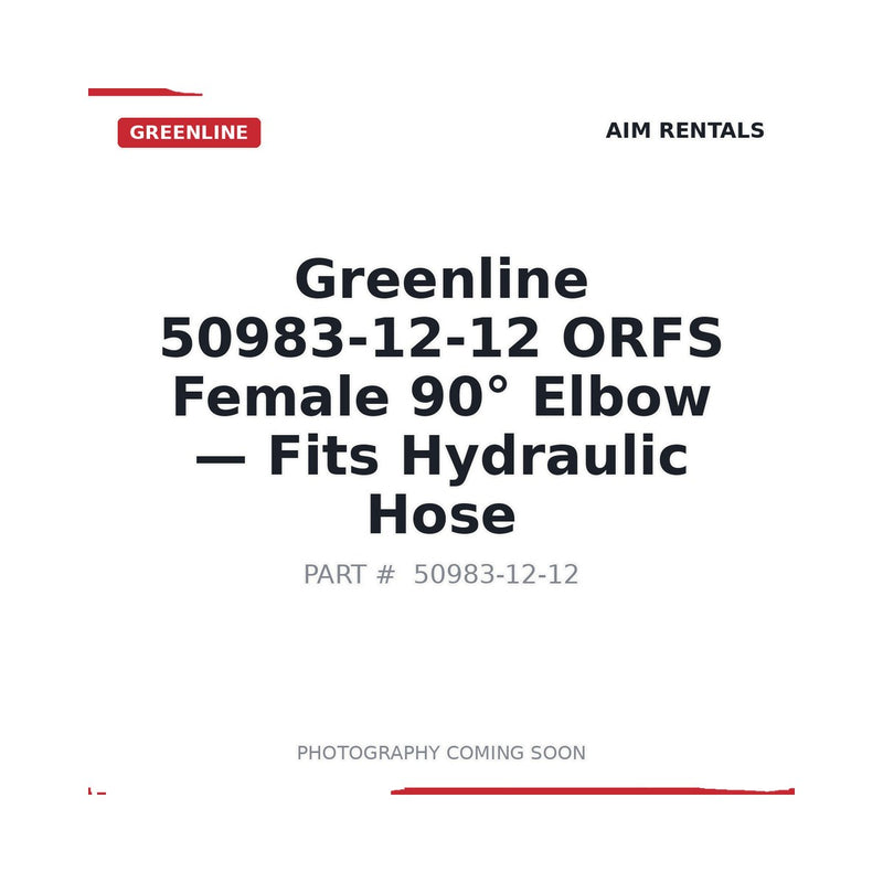 OEM-spec GreenLine 50983-12-12 ORFS female swivel 90 degree elbow crimp fitting 3/4 inch hose