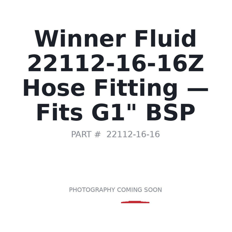 Winner Fluid 22112-16-16 Hydraulic Hose Fitting G1 BSP 2-Piece