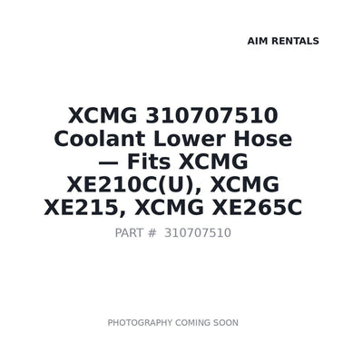 310707510 XCMG Coolant Lower Hose - Fits XCMG XE215, XCMG XE265C