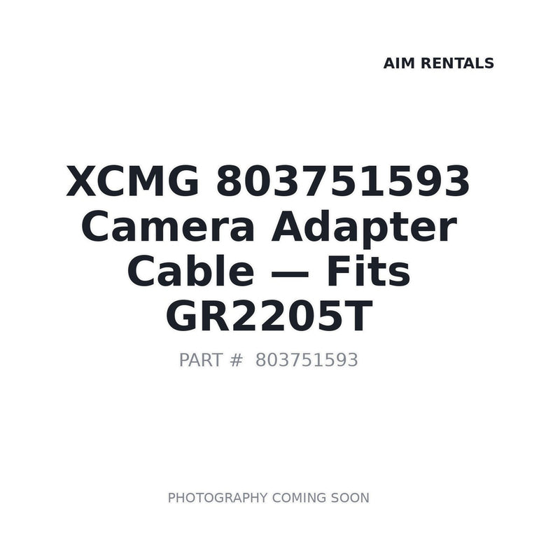 Genuine XCMG 803751593 Camera Adapter Cable for GR Series Motor Graders