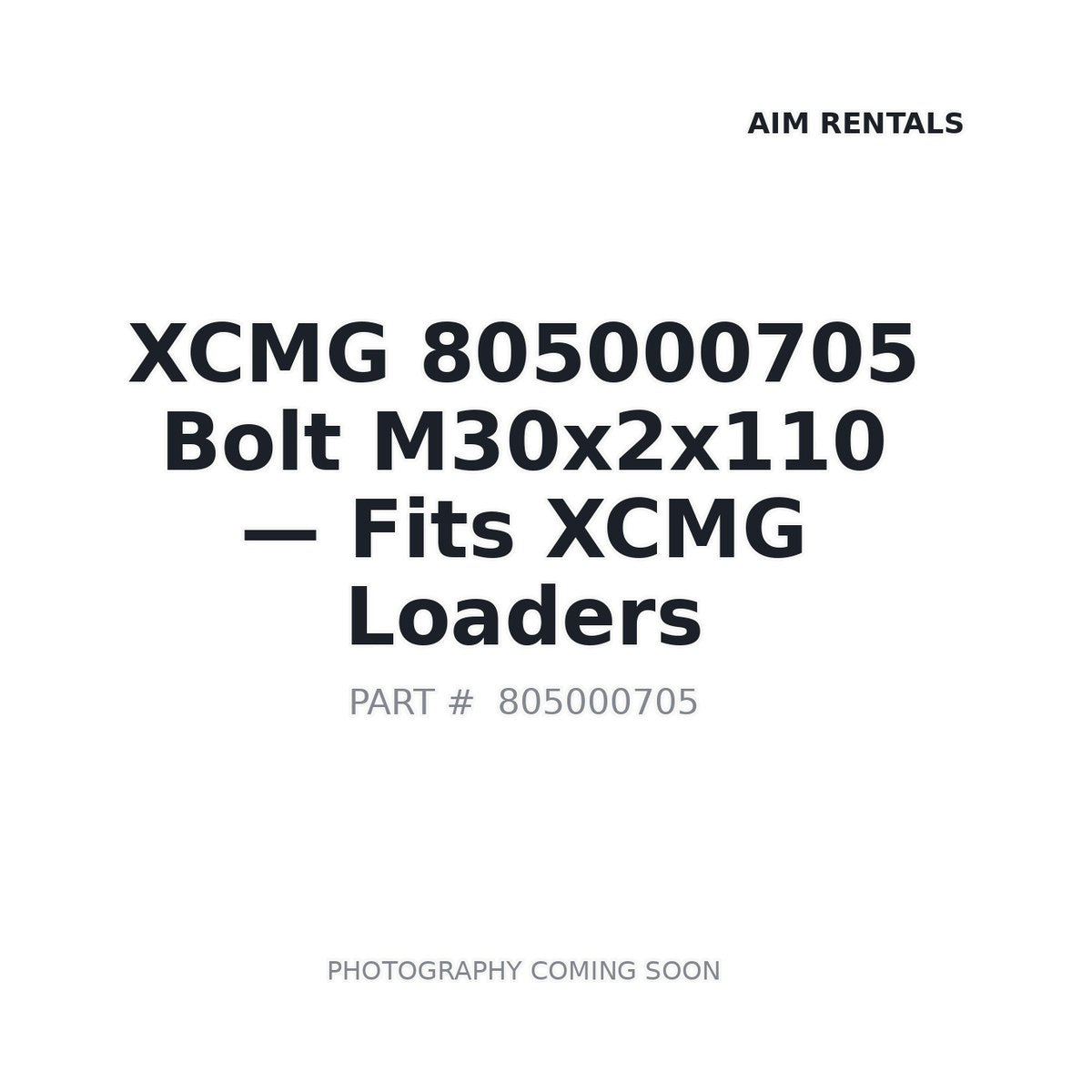 805000705 XCMG Bolts