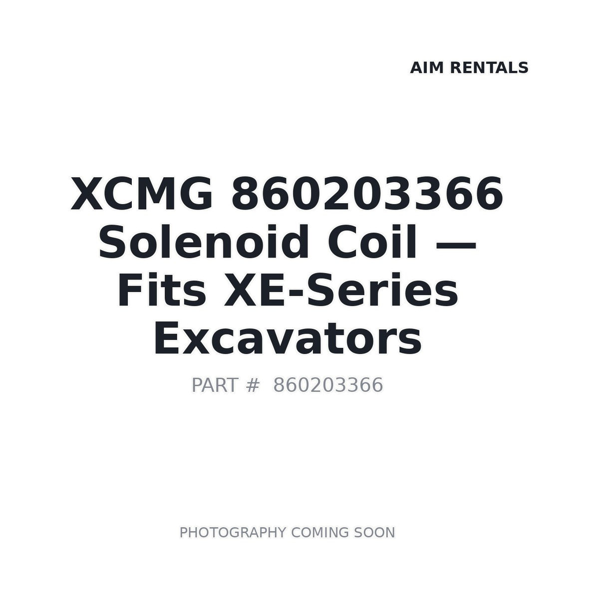 860203366 XCMG Hydraulic Solenoids . Fits XE-Series Excavators
