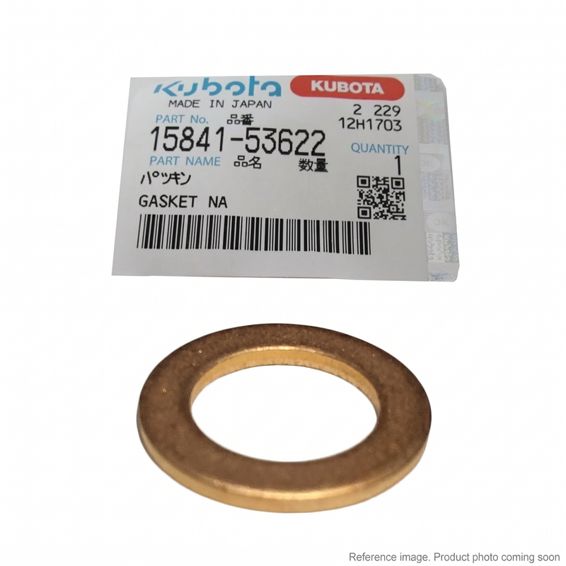 Genuine Kubota 15841-53622 copper gasket for injector nozzle holder on B-series engines