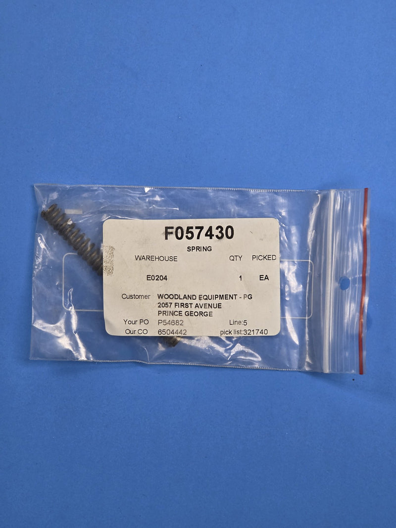 Waratah F057430 spring in the original pick bag at AIM Rentals Prince George
