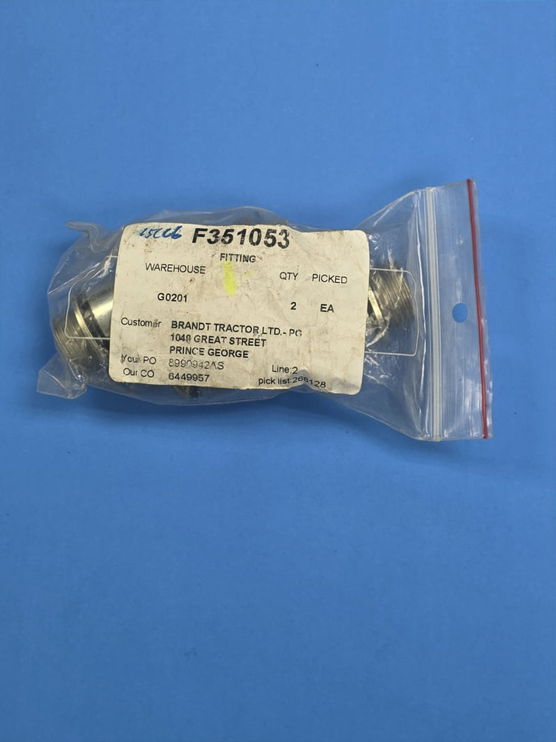 Waratah F351053 brass hydraulic fittings in their picked bag at AIM Rentals Prince George