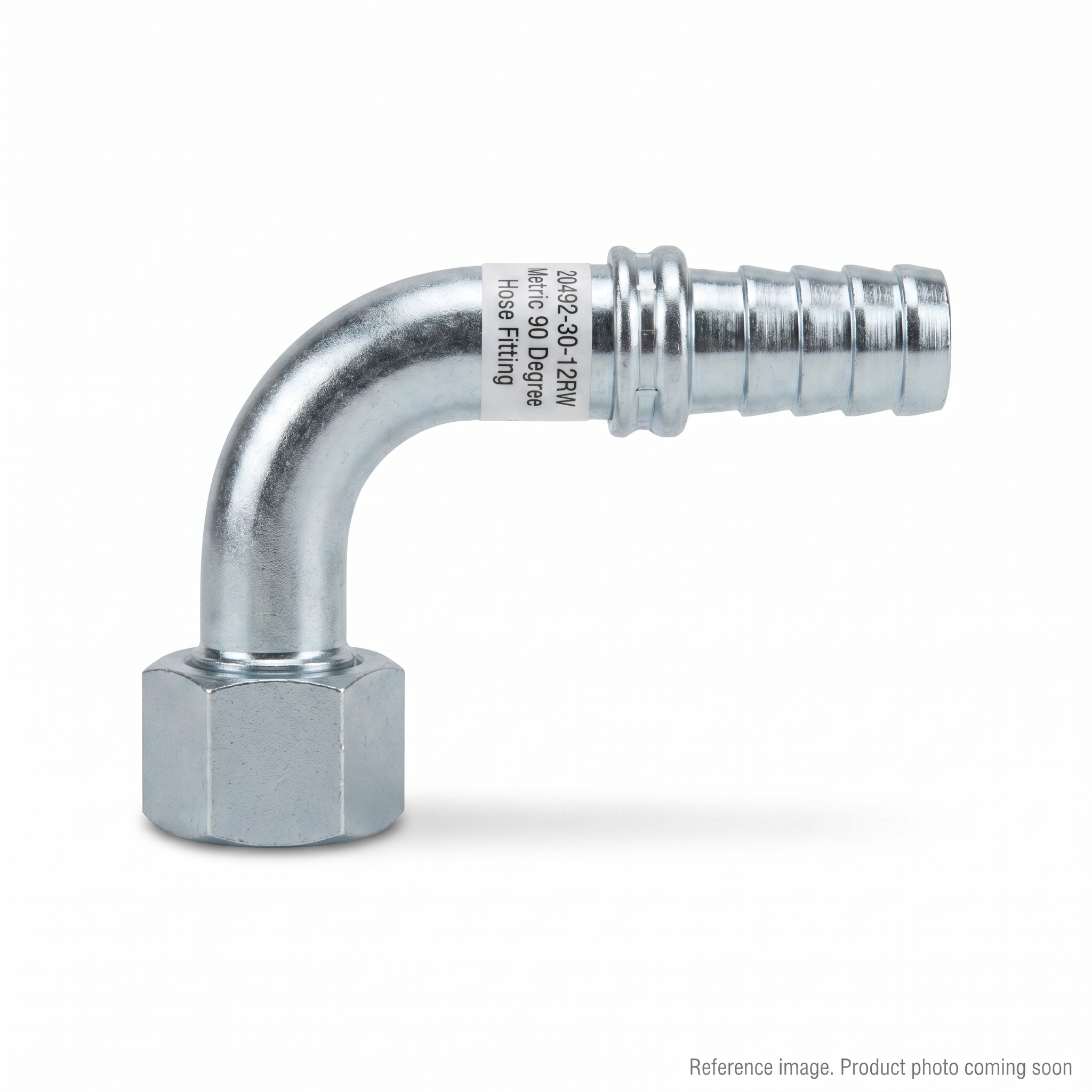 Aftermarket 20492-30-12RW Metric 90 Degree Hose Fitting three-quarter angle product photo | stocked in BC, ships Canada-wide