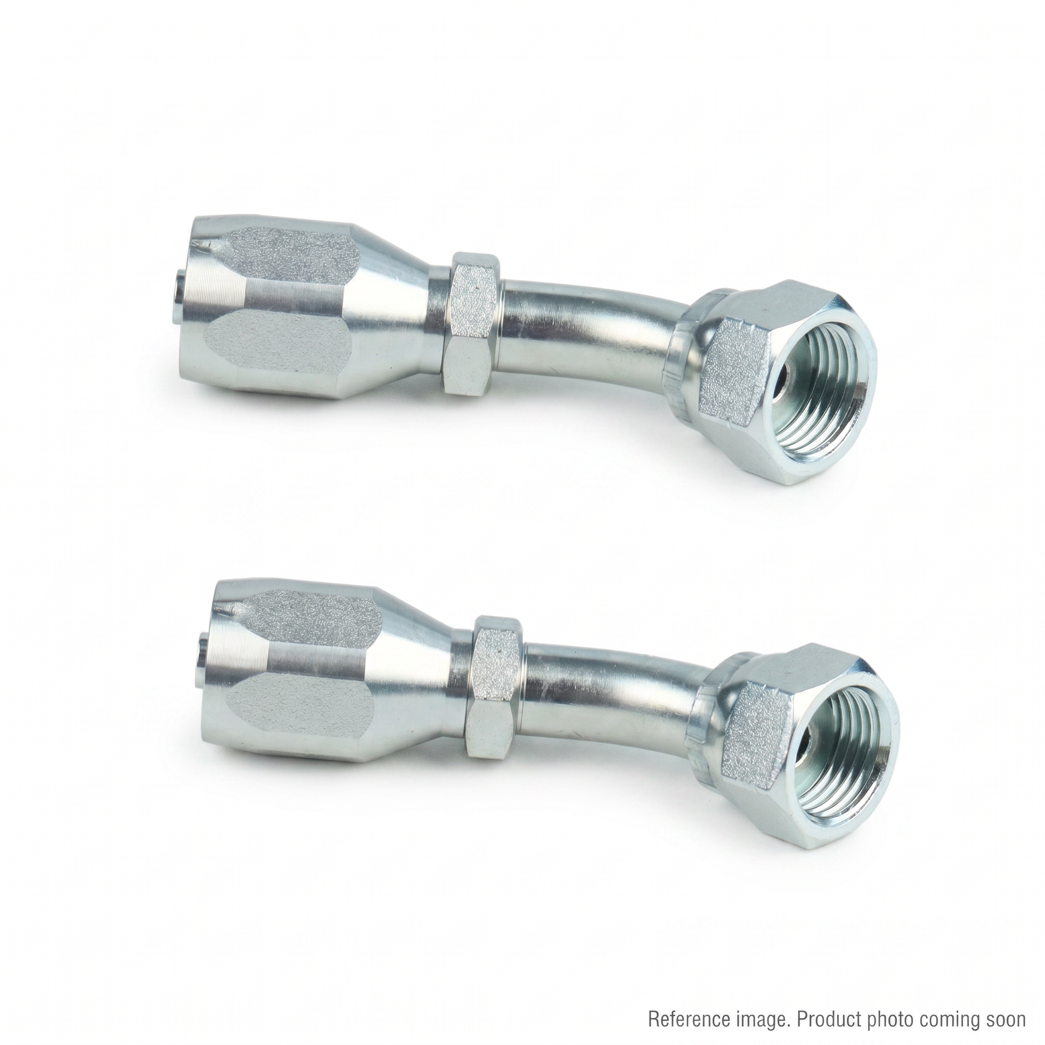 Aftermarket 24242-10-10RW 45 Degree ORFS Female Swivel Hose Fitting three-quarter angle product photo | stocked in BC, ships Canada-wide